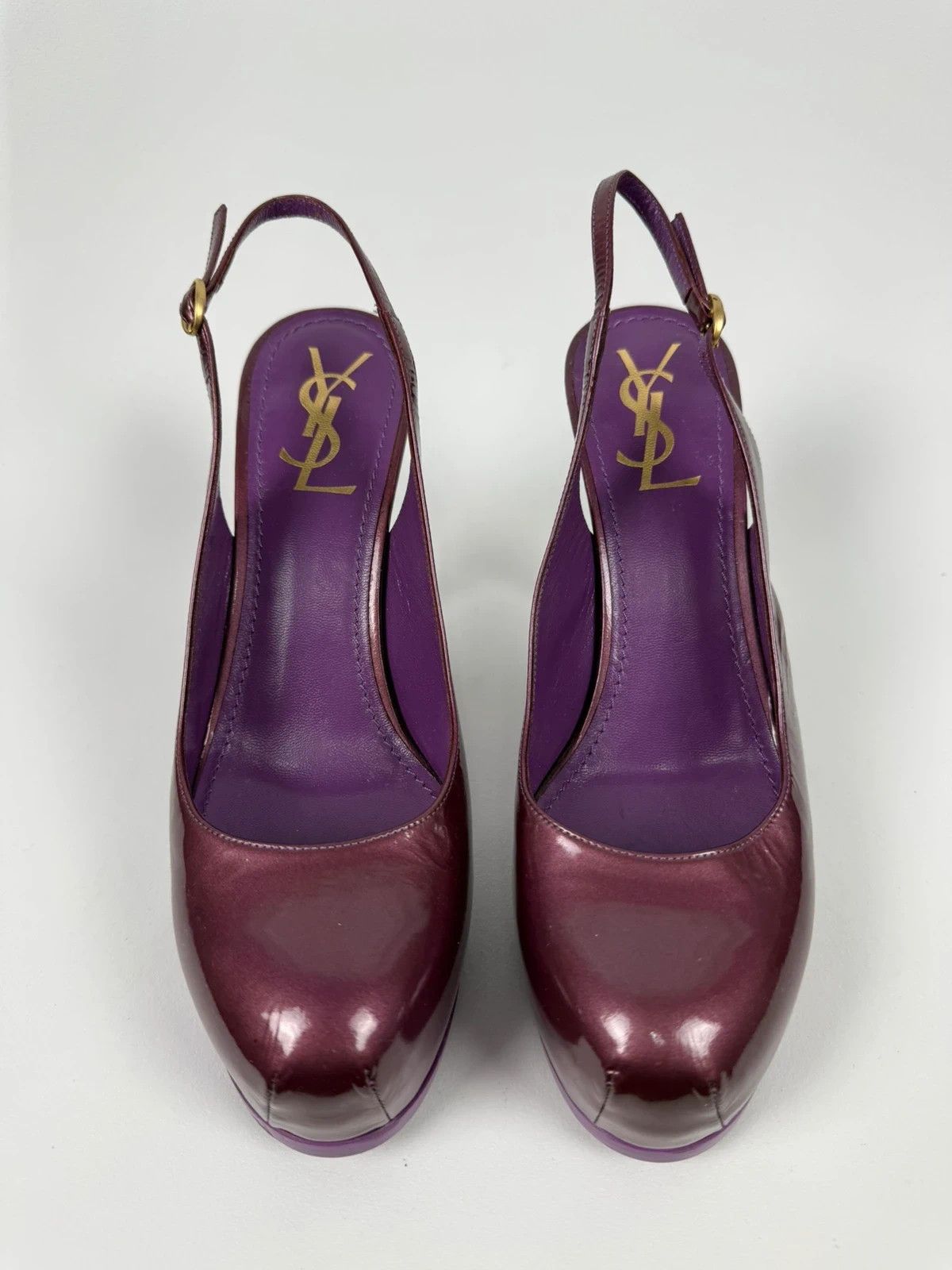 Yves Saint Laurent Yves Saint Laurent Laque Slingback Heels size 38 Size US 7 / IT 37 - 2 Thumbnail