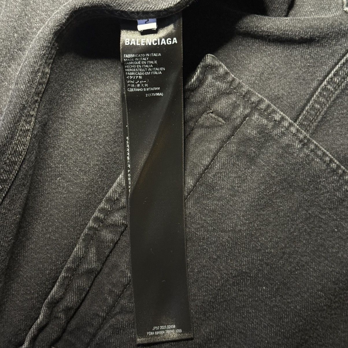 Balenciaga Balenciaga Metal Back Logo Denim Oversized Jacket Size US M / EU 48-50 / 2 - 11 Thumbnail