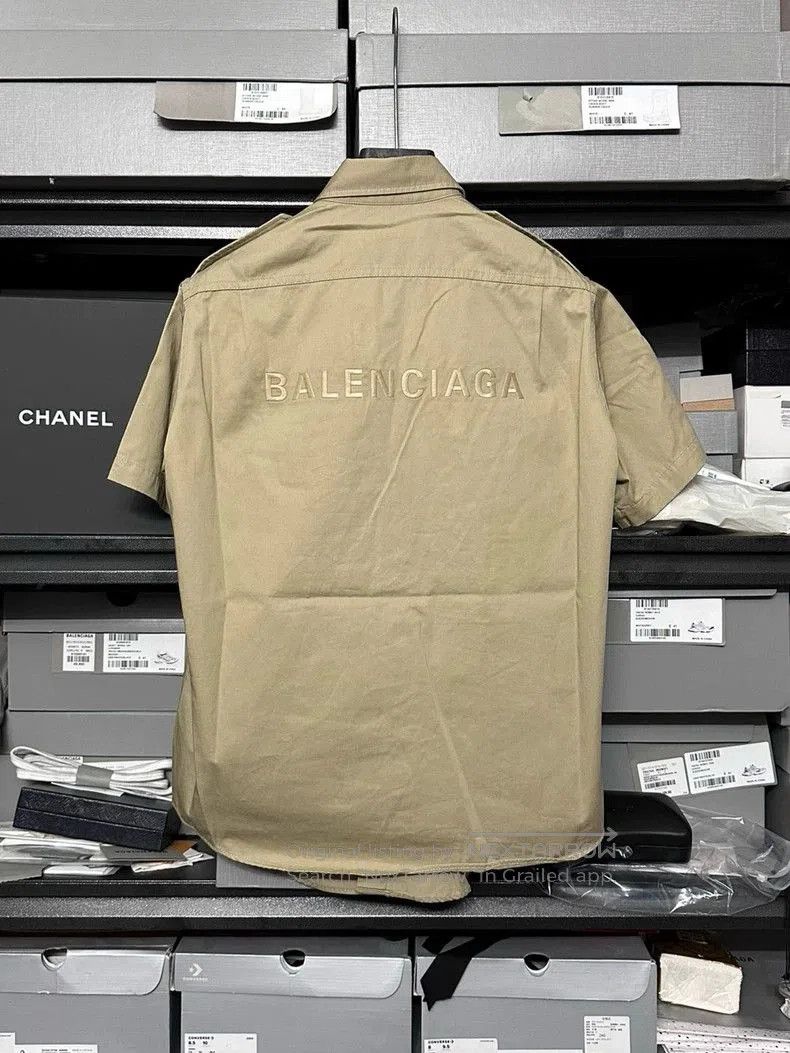 Balenciaga Balenciaga 19AW Tactical Embroidered Shirt. Size US S / EU 44-46 / 1 - 2 Thumbnail