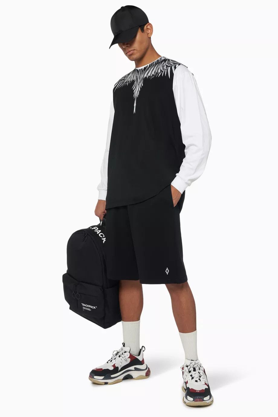 Marcelo Burlon o1mle0225 Sharp Wings Basic Tank Top in Black & White Size US M / EU 48-50 / 2 - 2 Thumbnail