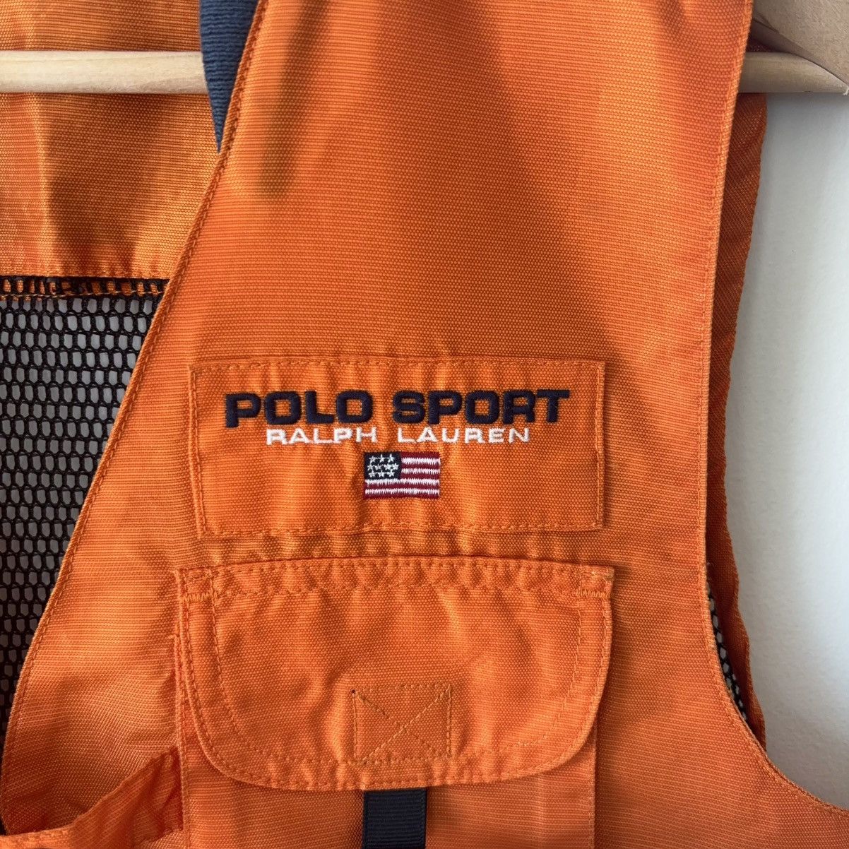 Polo Ralph Lauren Polo Sport 100% Nylon Hi Tech Utility Vest Safety Orange Size US S / EU 44-46 / 1 - 7 Thumbnail