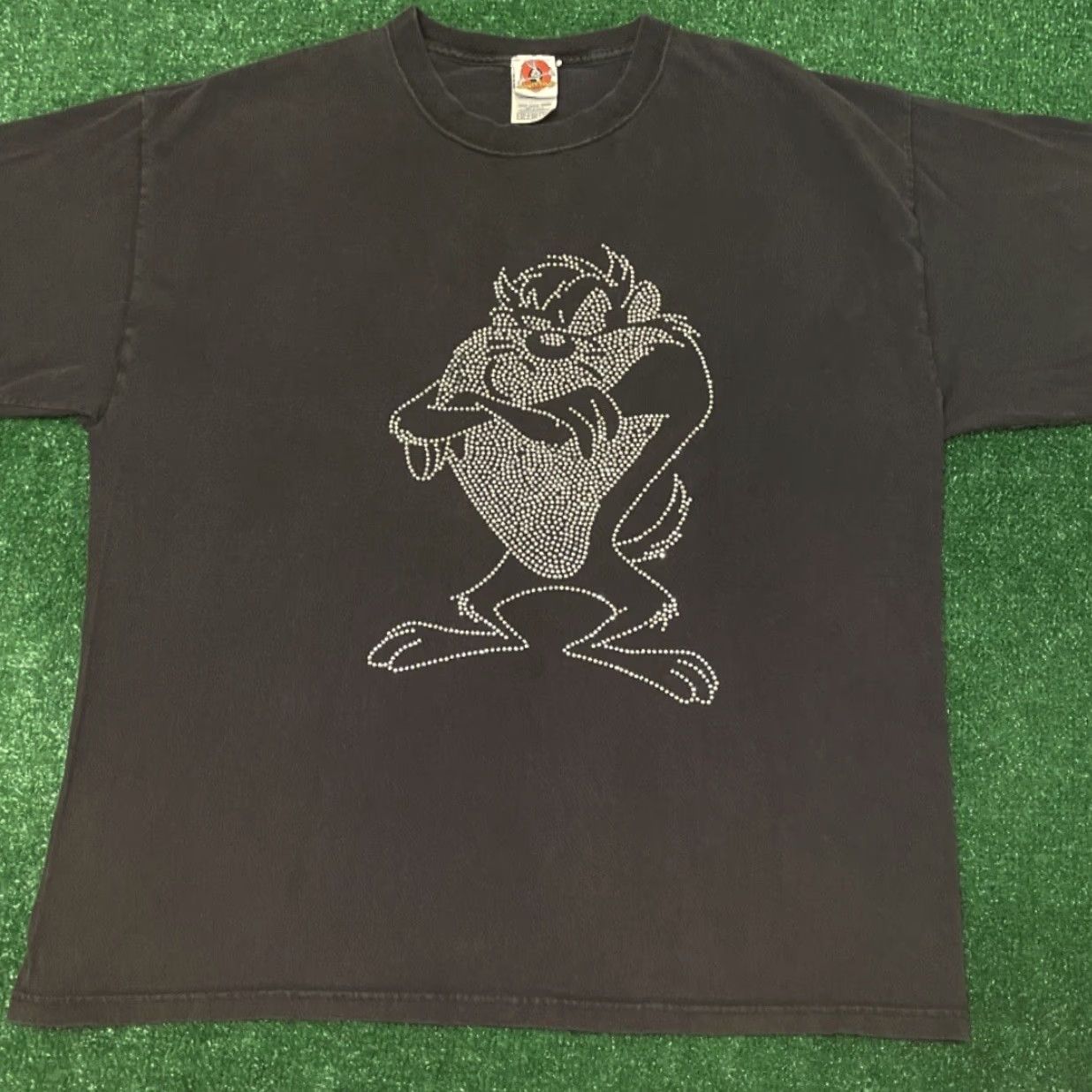 Vintage VINTAGE Looney Tunes Taz Devil Rhinestone Jeweled 2007 Shirt Mens XL Black 90s Y2k Hip Hop Cartoon Grunge Punk Rhinestone Jeweled Shirt Mens XL Size US XL / EU 56 / 4 - 4 Thumbnail