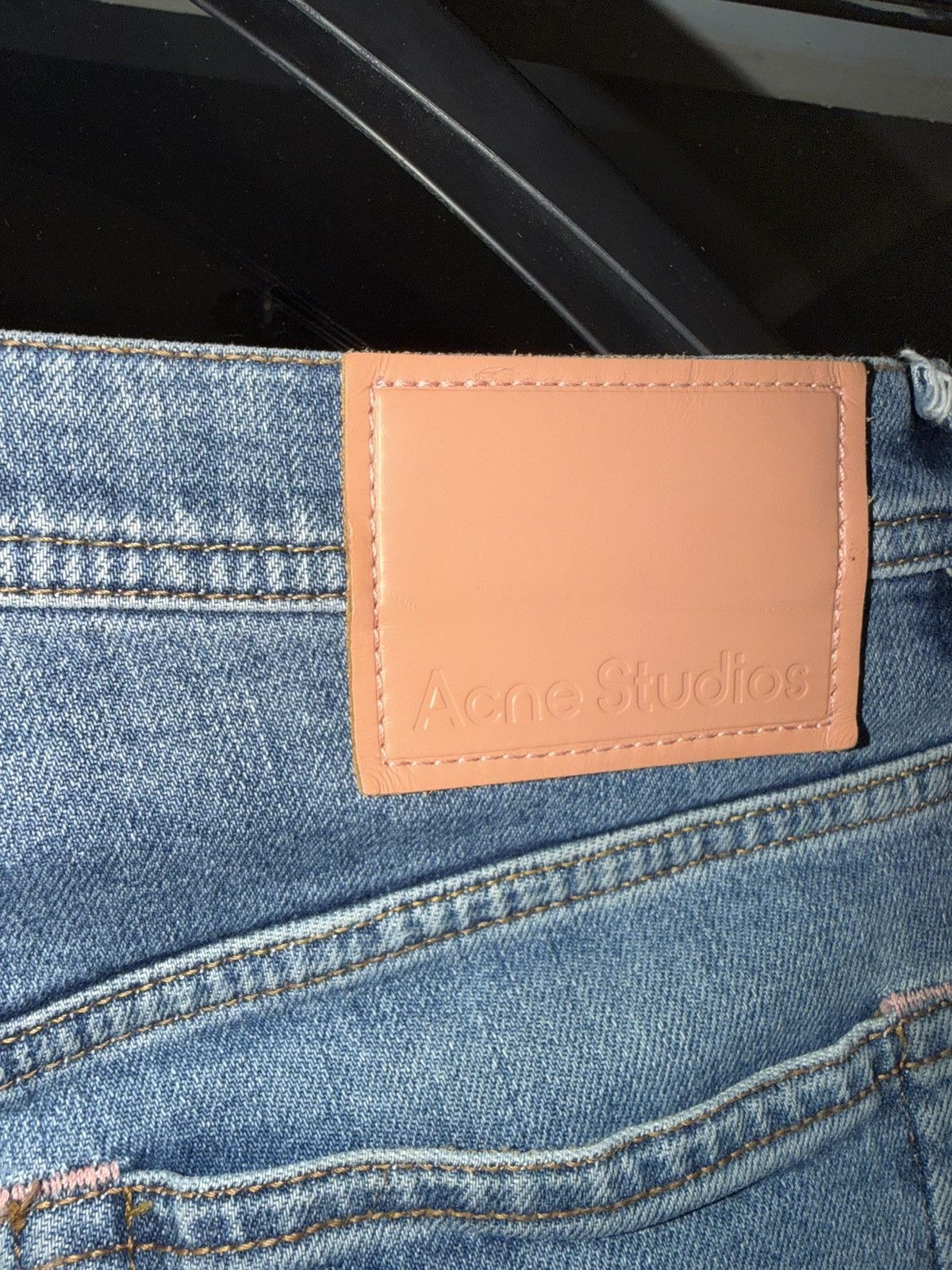 Acne Studios River Mid Blue Pink Patch Denim Jean Size US 30 / EU 46 - 3 Thumbnail