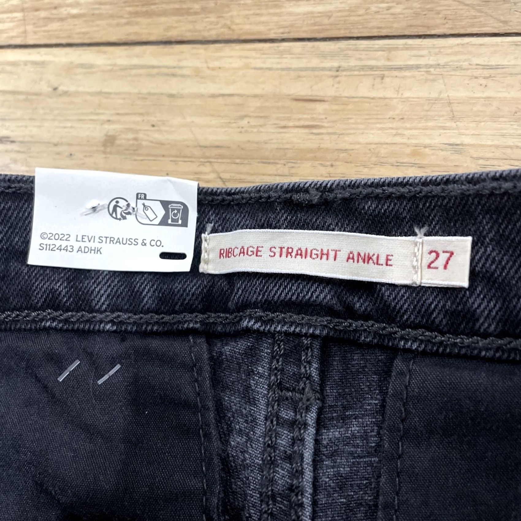 Levi's VINTAGE Levis Ribcage Straight Jeans Adult 27x27 Black Ankle High Rise Denim NEW 27x27 Womens Jeans Size 27" / US 4 / IT 40 - 4 Thumbnail