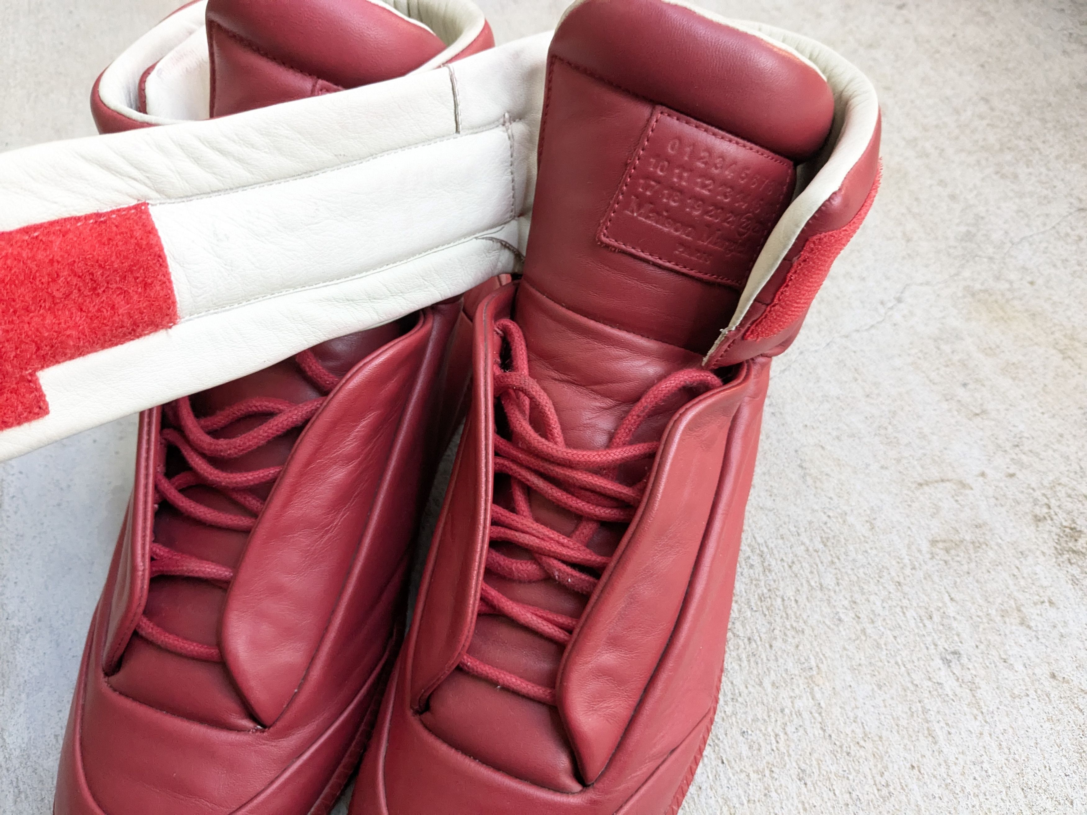 Maison Margiela Maison Margiela Future Red 9 42 Leather High Tops Size US 9 / EU 42 - 5 Thumbnail