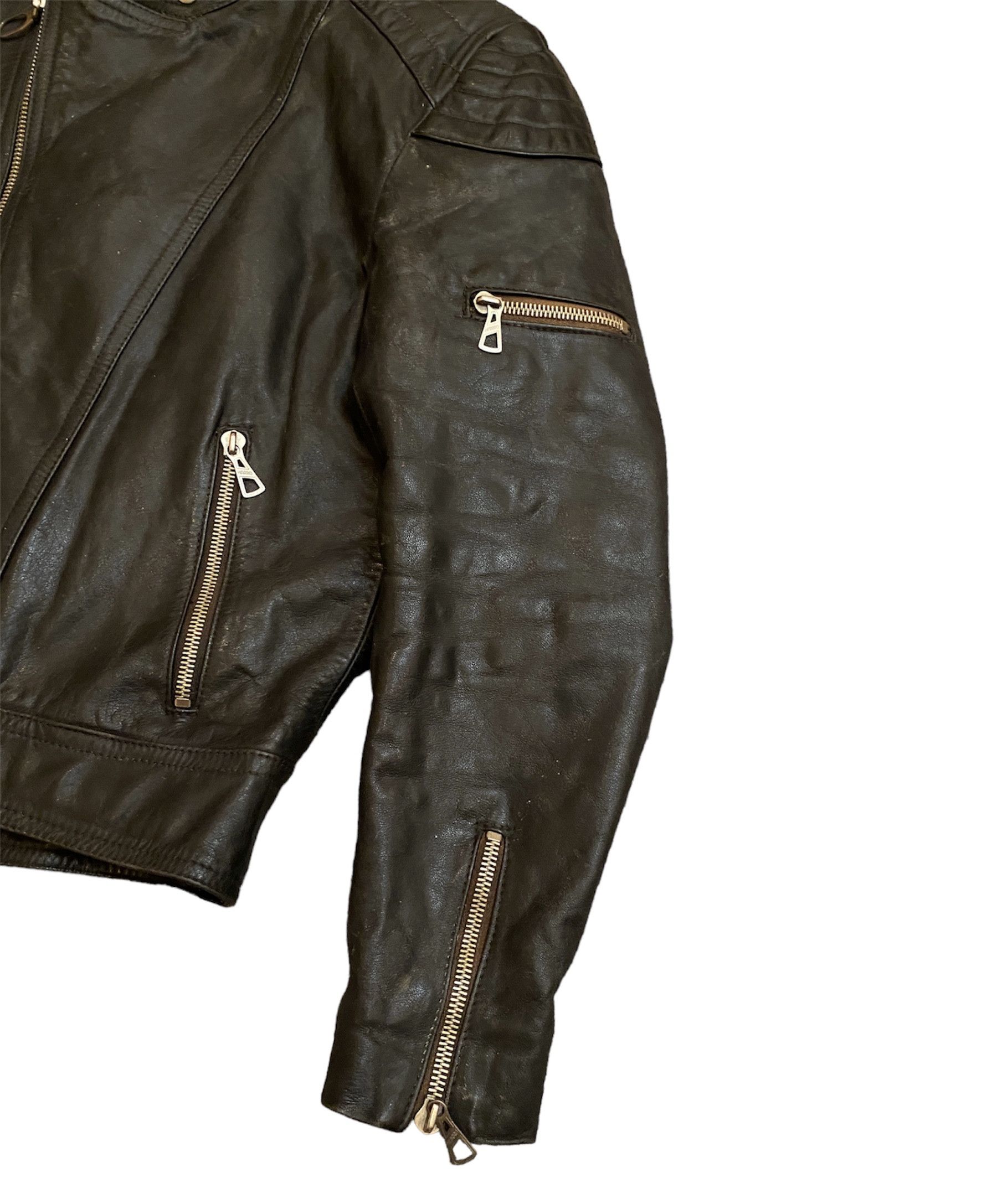 Genuine Leather Rare Vintage 80s Harro Leather Biker Jacket Cafe Racer Size US M / EU 48-50 / 2 - 3 Thumbnail