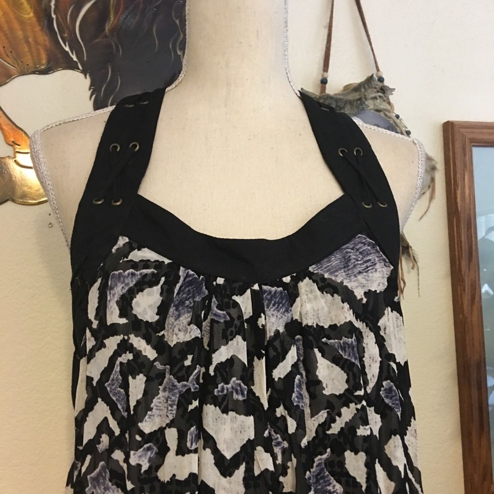 Designer Angie pattern grommet detail dress NWT XL Size XL / US 12-14 / IT 48-50 - 6 Thumbnail