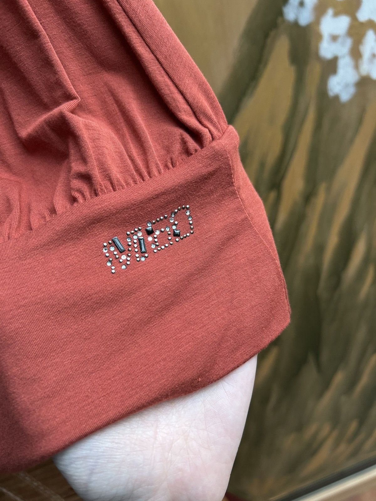 Miss Sixty × Vintage Miss Sixty Shawl Collar Brick Modal Blouse 2000s Fashion Size XS / US 0-2 / IT 36-38 - 5 Thumbnail