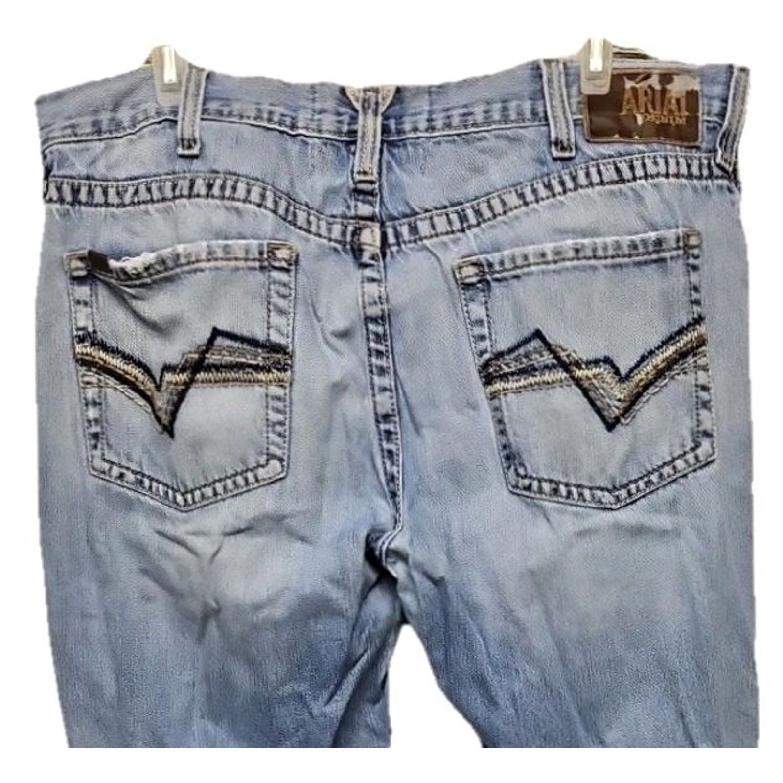 Ariat Ariat Men's Jeans Bootcut Low Rise Distressed Cowboy Denim Blue 38x38 Size US 38 / EU 54 - 5 Thumbnail