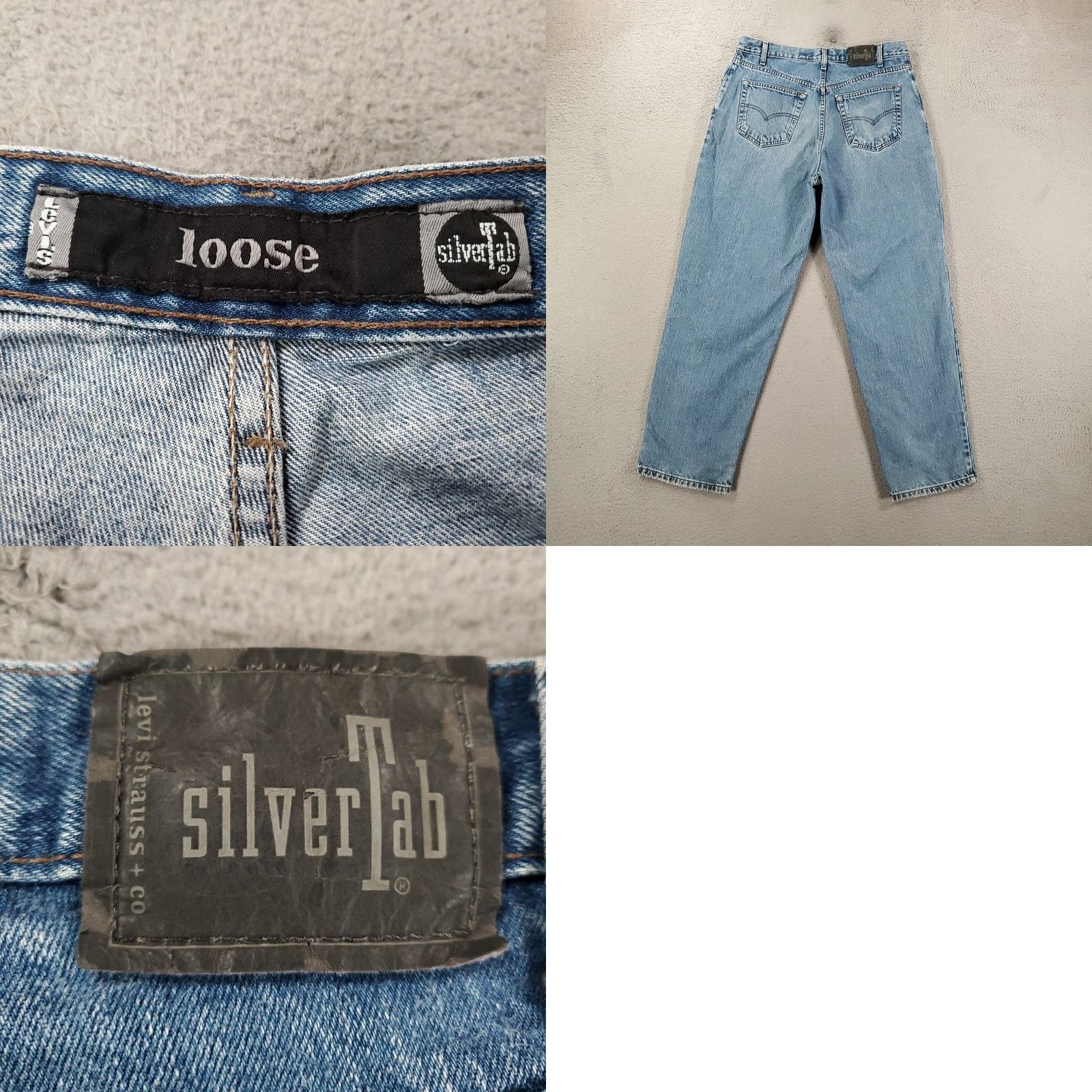 Vintage VINTAGE SilverTab Jeans Mens 34x33 Blue Distressed Skater Levi's Y2K 90s Grunge Hip Hop Clothes-Pocket 5-Zip? Size US 34 / EU 50 - 8 Thumbnail