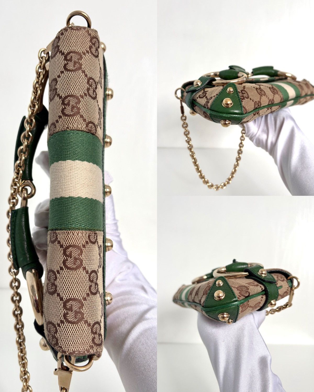 Gucci Gucci Horsebit Green Chain Clutch Size ONE SIZE - 14 Thumbnail