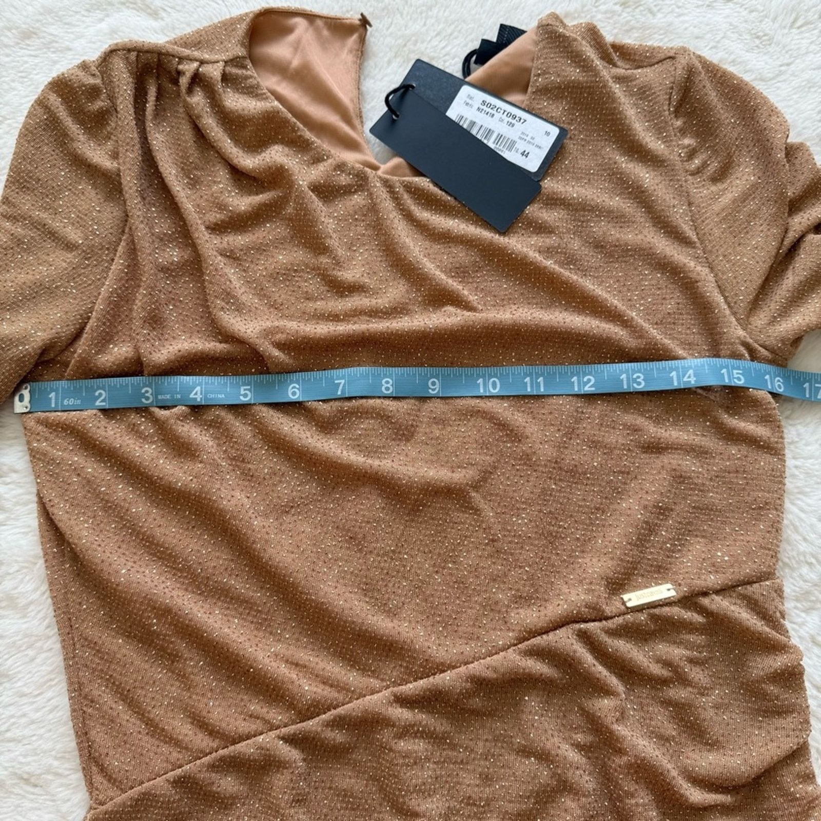 Just Cavalli NWT! Just Cavalli Women Gold Metallic Dress, Size 44 (8US) Size M / US 6-8 / IT 42-44 - 5 Thumbnail