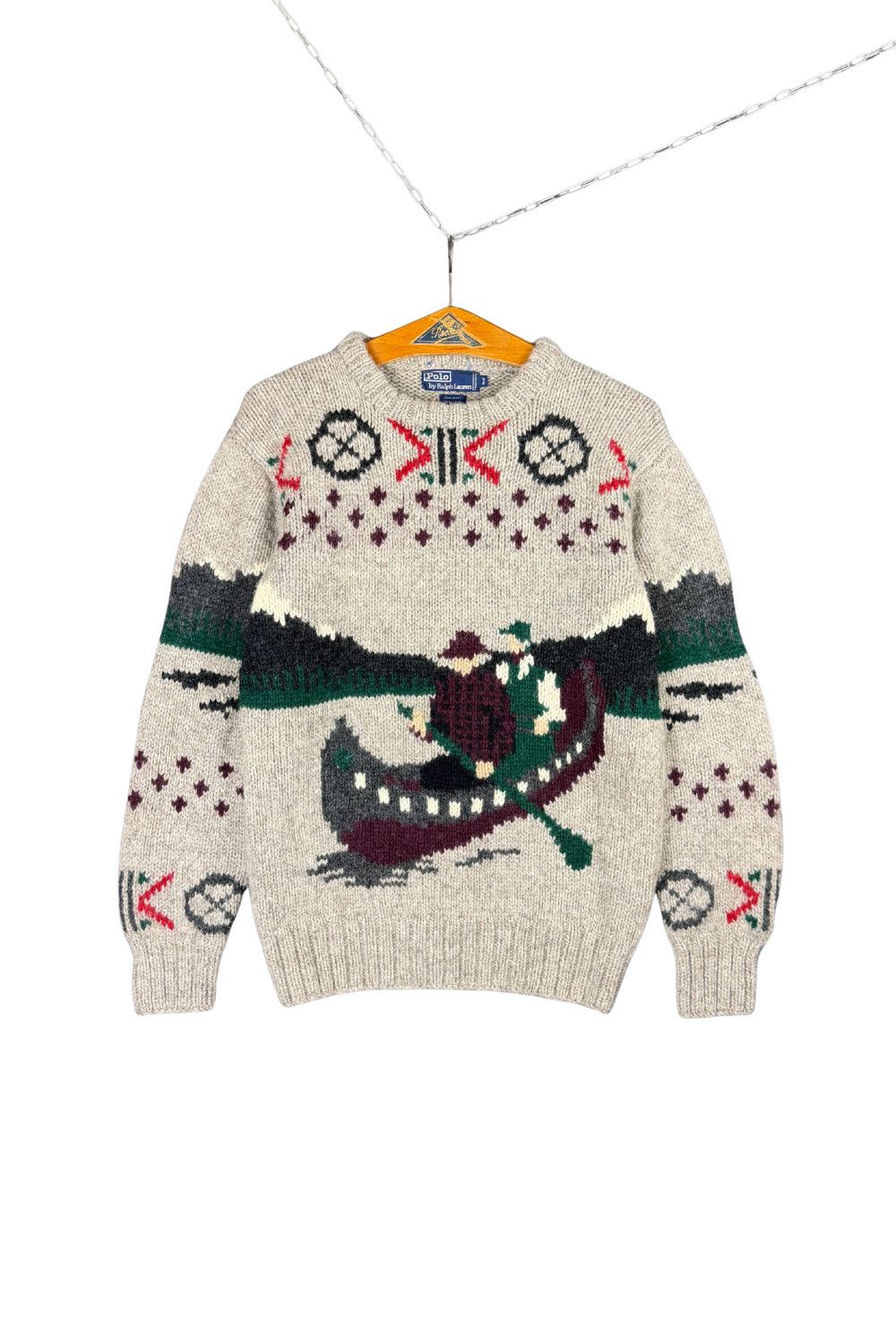 Polo Ralph Lauren Polo Ralph Lauren fw93 Canoe Hand Knit Wool Sweater Size US M / EU 48-50 / 2 - 1 Thumbnail
