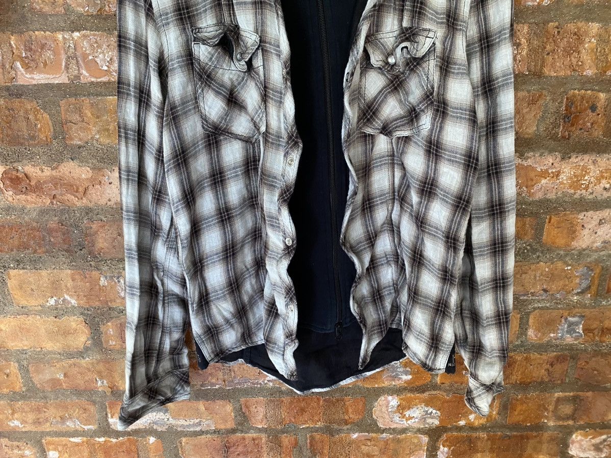 5351 POUR LES HOMMES 2000s Nicole Hybrid shadow Flannel removable hoodie Size US M / EU 48-50 / 2 - 4 Thumbnail