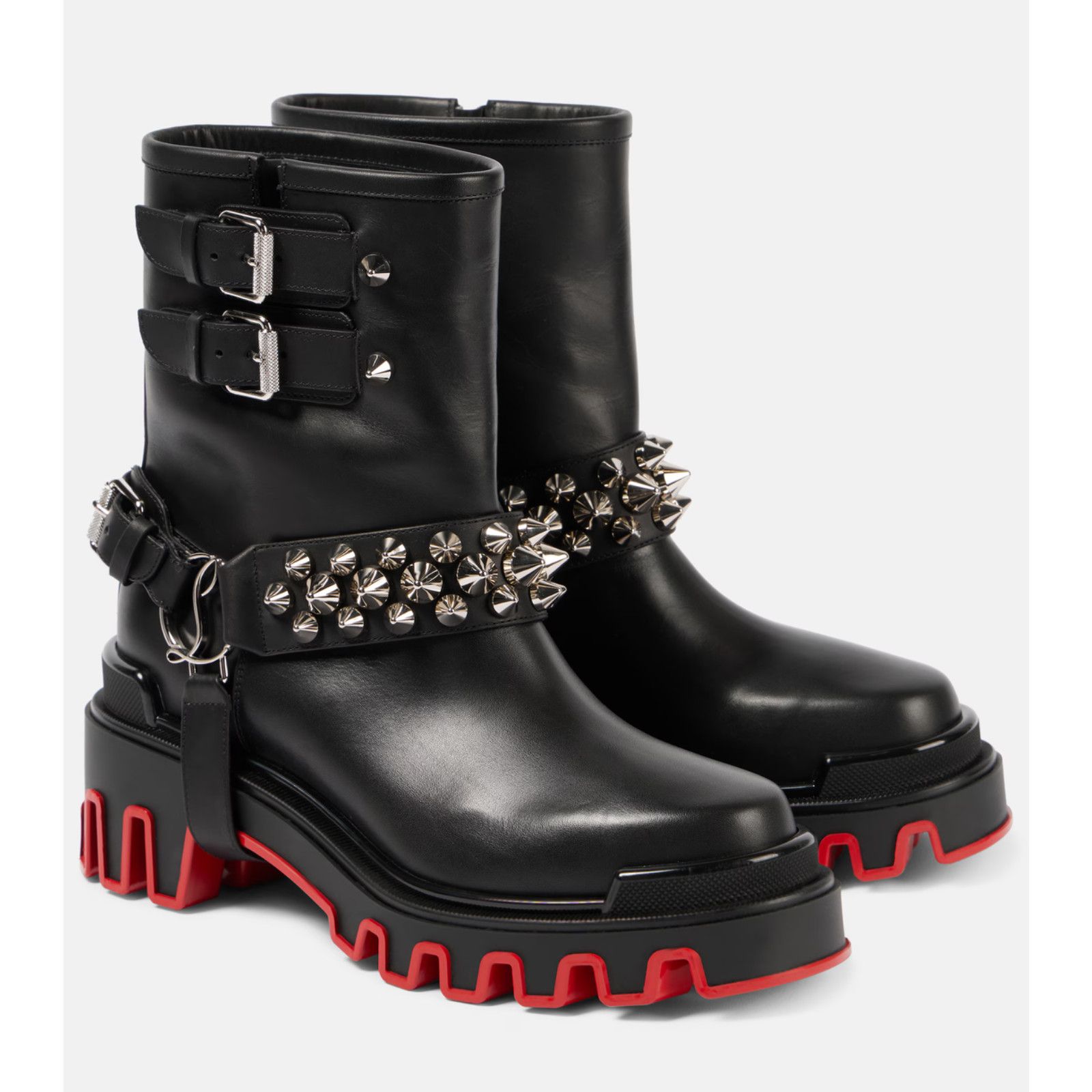 Christian Louboutin Christian Louboutin Dune Bike Spike Black Leather Platform Size US 9 / IT 39 - 1 Thumbnail