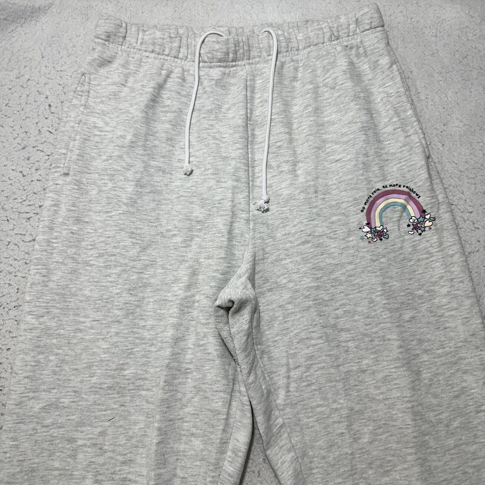 Pacsun PacSun Medium Gray Sweatpants No More Rain No More Rainbows Size US 32 / EU 48 - 2 Thumbnail