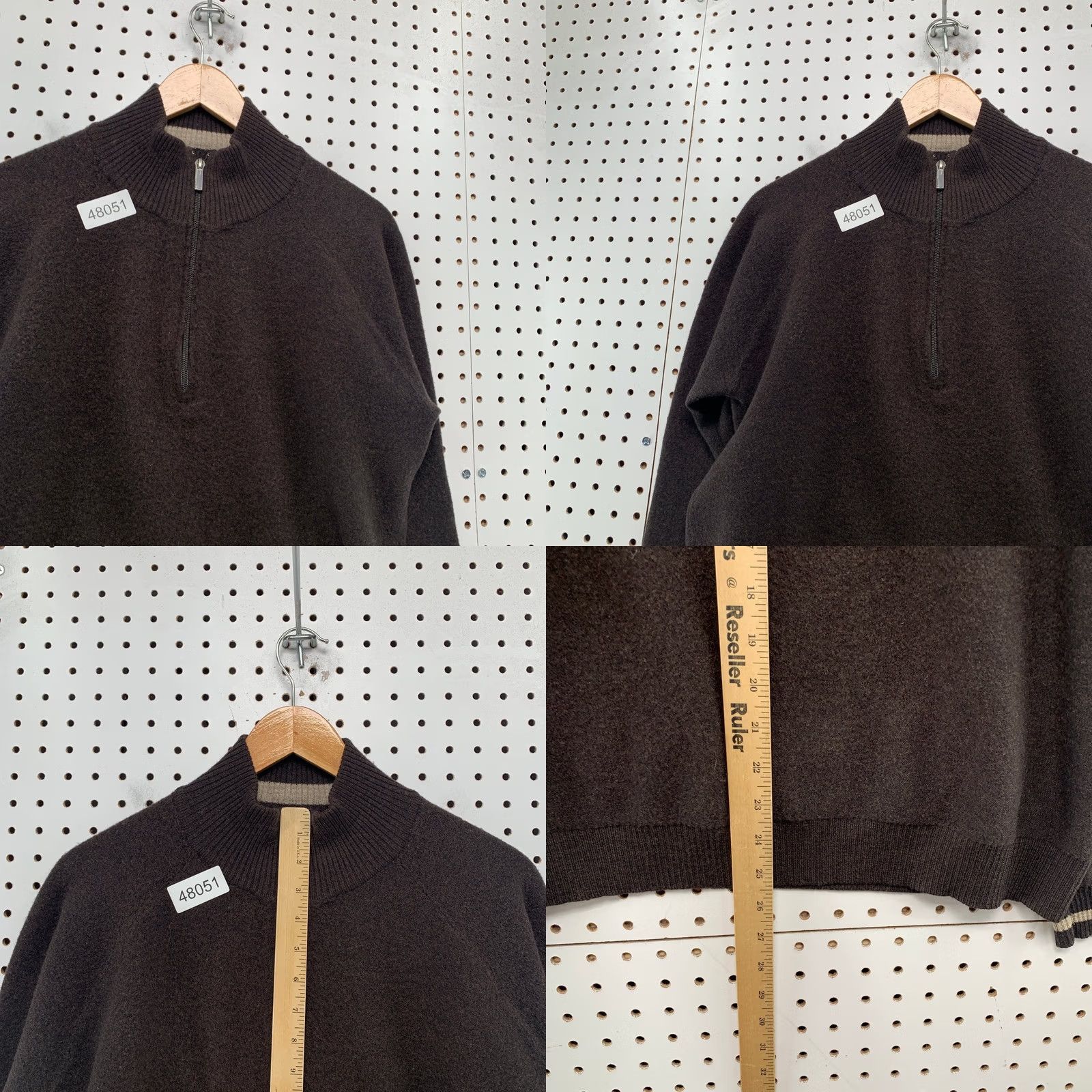 Smartwool SmartWool Sweater Mens Large 1/4 Zip Pullover Brown 100% Merino Wool Mock Neck Casual Knit Long Sleeve Winter Fall Spring Adults Mens Size US L / EU 52-54 / 3 - 8 Thumbnail