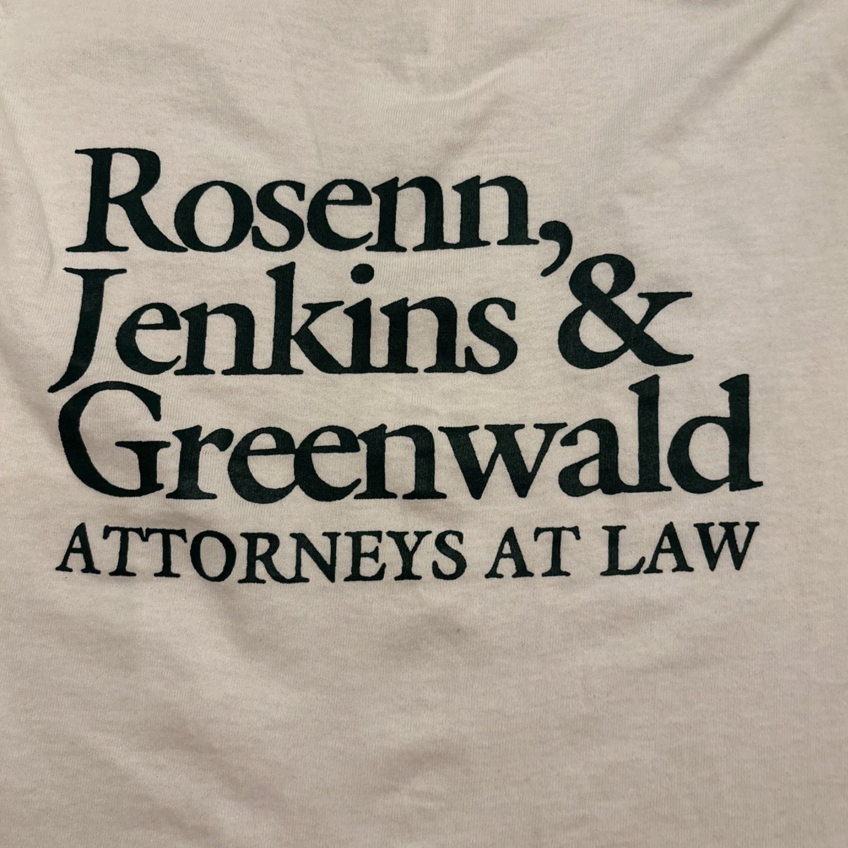 Fruit Of The Loom VINTAGE Fruit of the Loom T-Shirt Rosenn Jenkins Greenwald Attorneys at Law Size Small White Law Firm Mens Size US S / EU 44-46 / 1 - 2 Thumbnail