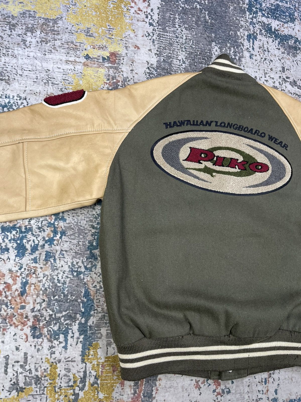 Japanese Brand Vintage Piko Hawaiian Leather Wool Varsity Jackets Size US S / EU 44-46 / 1 - 8 Thumbnail