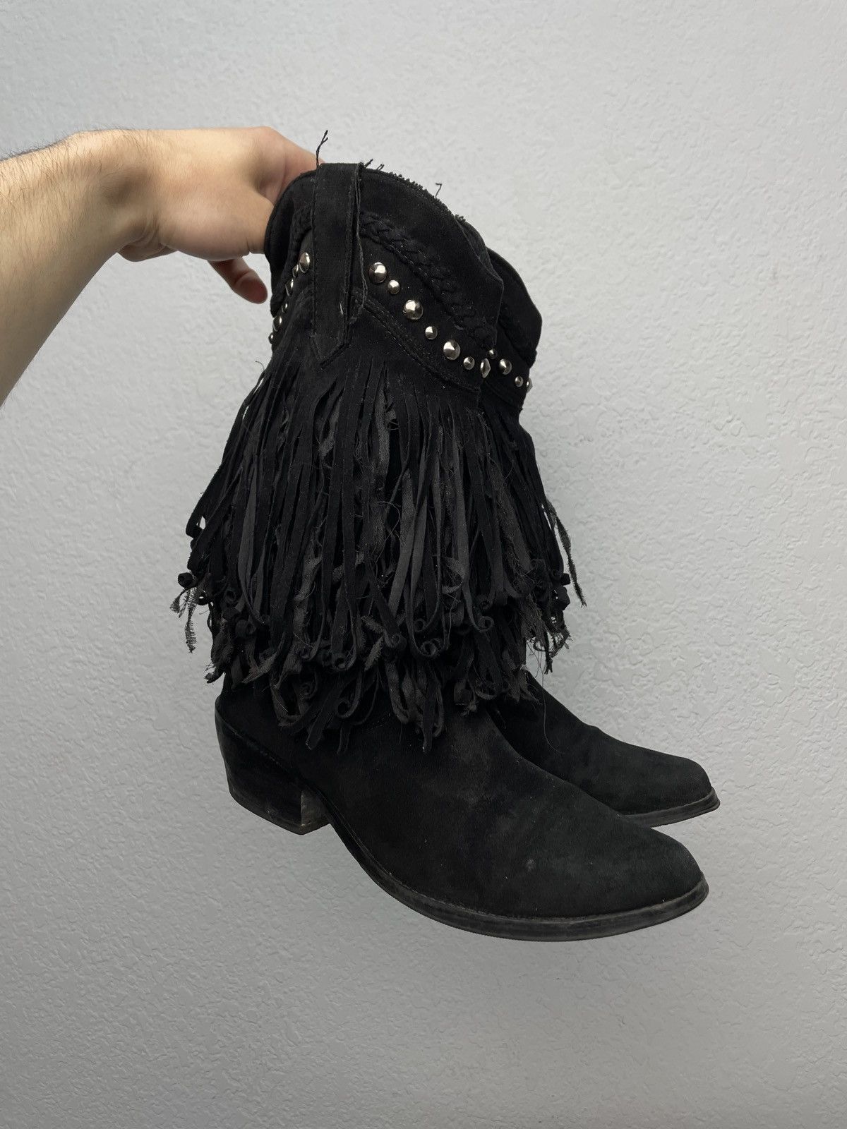 If Six Was Nine Vintage Italian AS 98 Rick Owens Style Leather Suede Boots Size US 8 / IT 38 - 13 Thumbnail