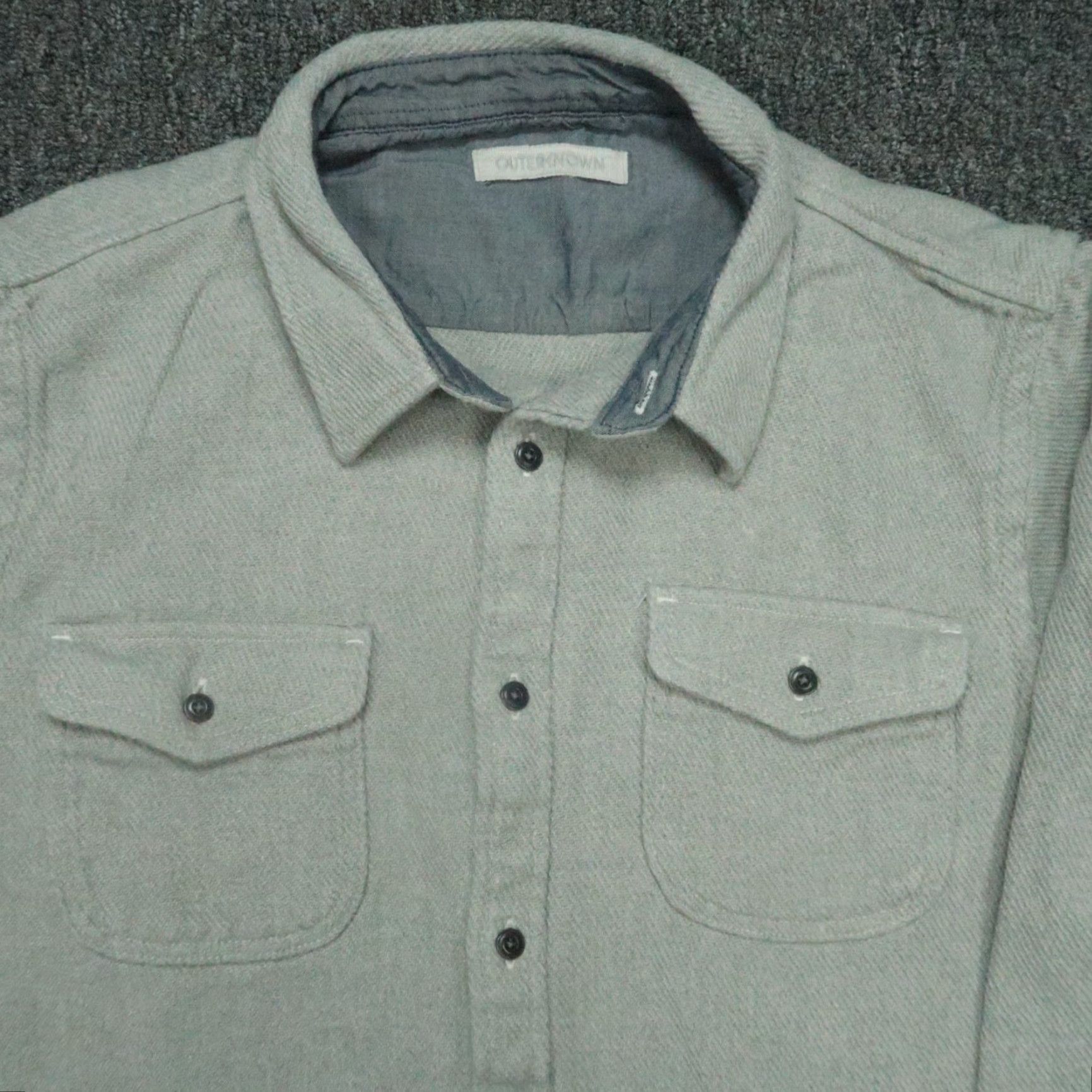 Outerknown VINTAGE Outerknown Shirt Mens Large Gray Blanket Flannel Long Sleeve Button Up Size US L / EU 52-54 / 3 - 2 Thumbnail