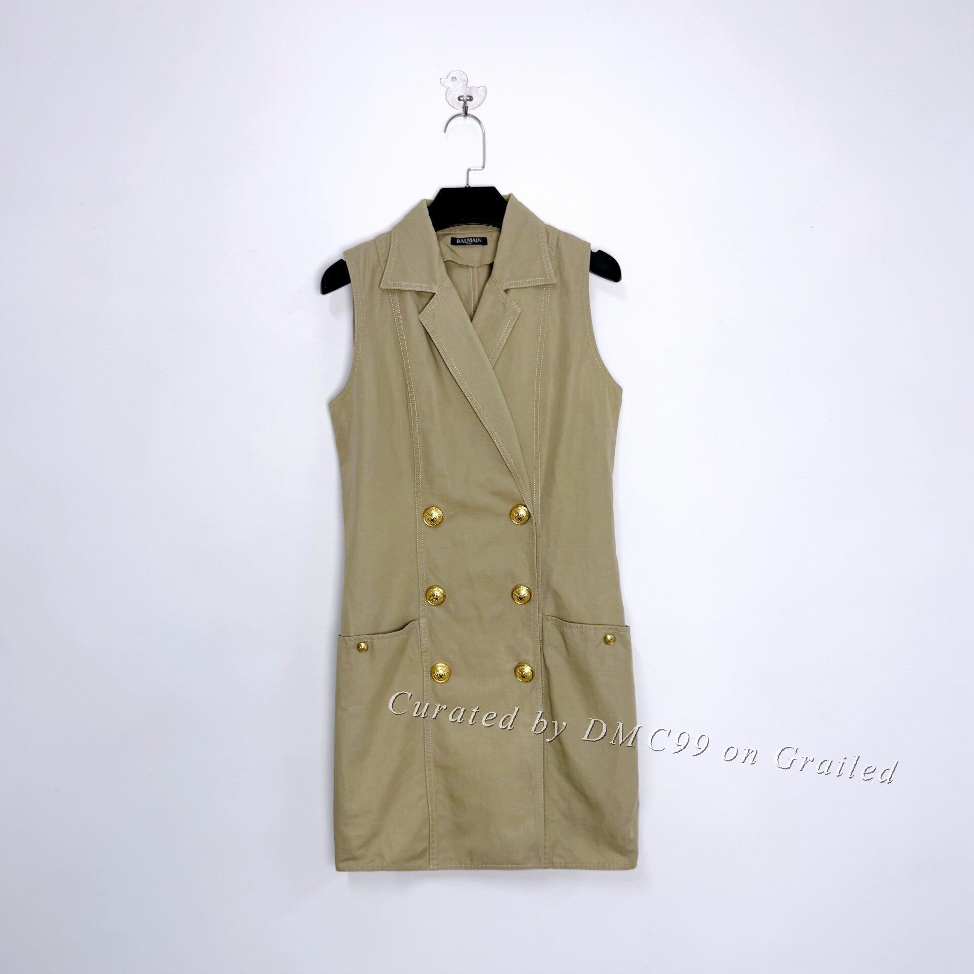 Balmain Balmain Sleeveless Gold Button Blazer Dress Size S / US 4 / IT 40 - 1 Thumbnail