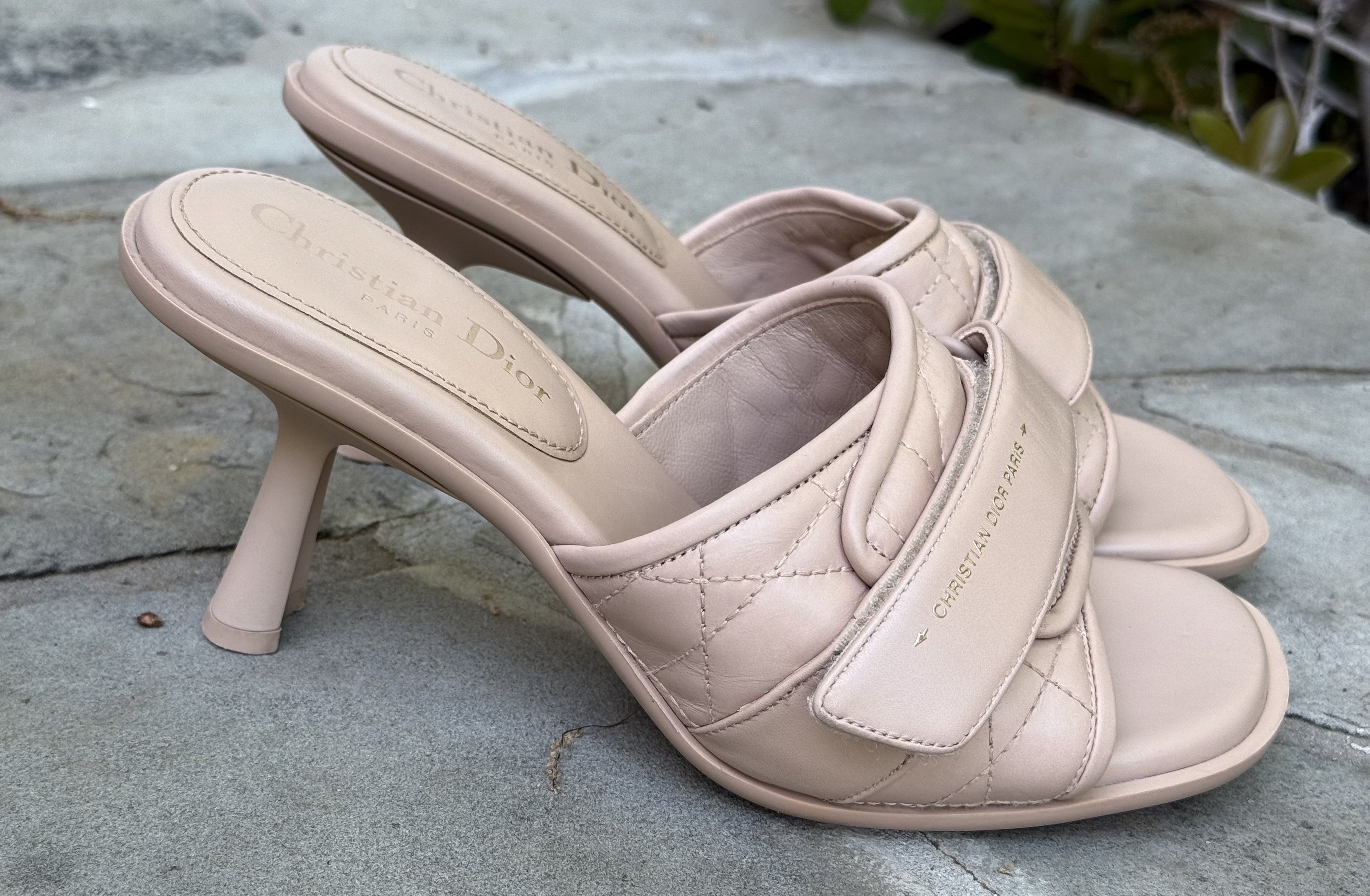 Christian Dior Monsieur Christian Dior Nude Quilted Leather Heeled Size US 7.5 / IT 37.5 - 3 Thumbnail