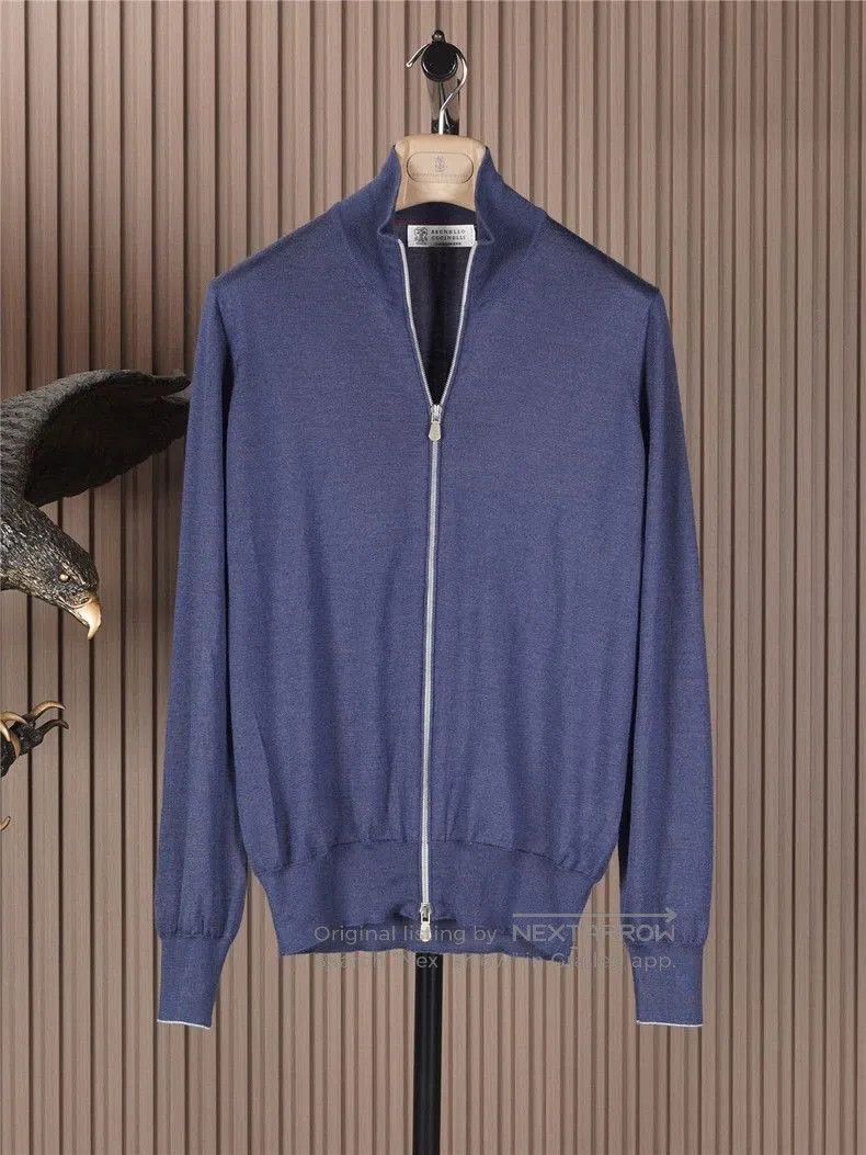 Brunello Cucinelli Brunello Cucinelli Cashmere Silk Knit Jacket. Size US XL / EU 56 / 4 - 1 Thumbnail