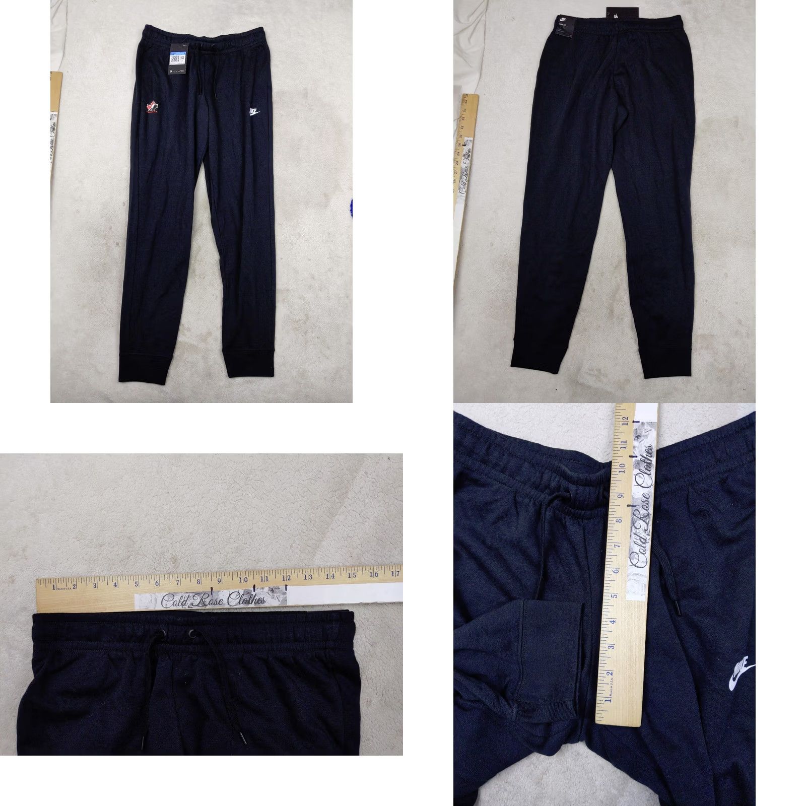 Nike Nike Slim Fit Womens M Black Canada Sweatpants Skinny Mid Rise Size 32" / US 10 / IT 46 - 8 Thumbnail