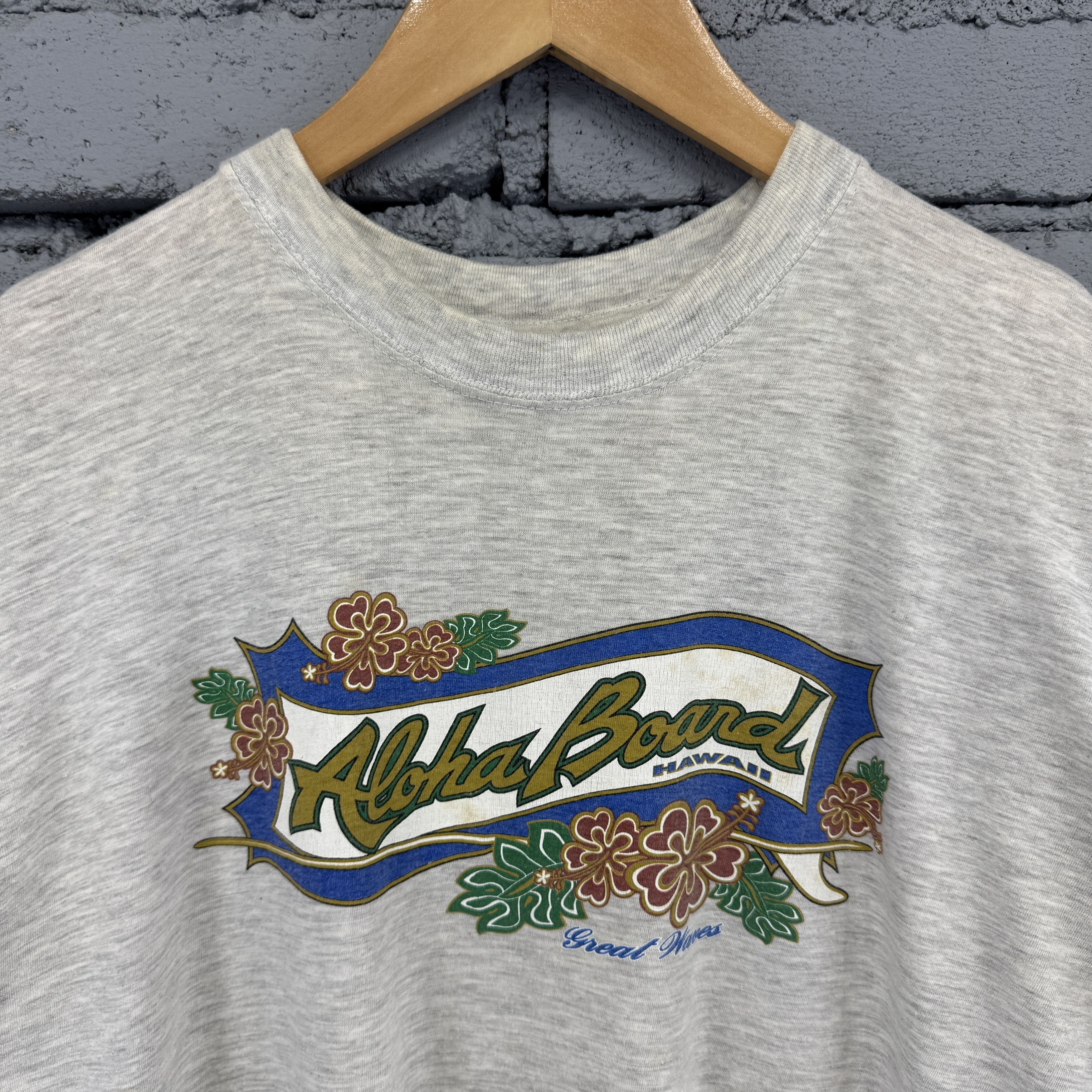 Vintage Vintage 90s Aloha Board Hawaii Shop Tshirt Surfing Size US M / EU 48-50 / 2 - 3 Thumbnail