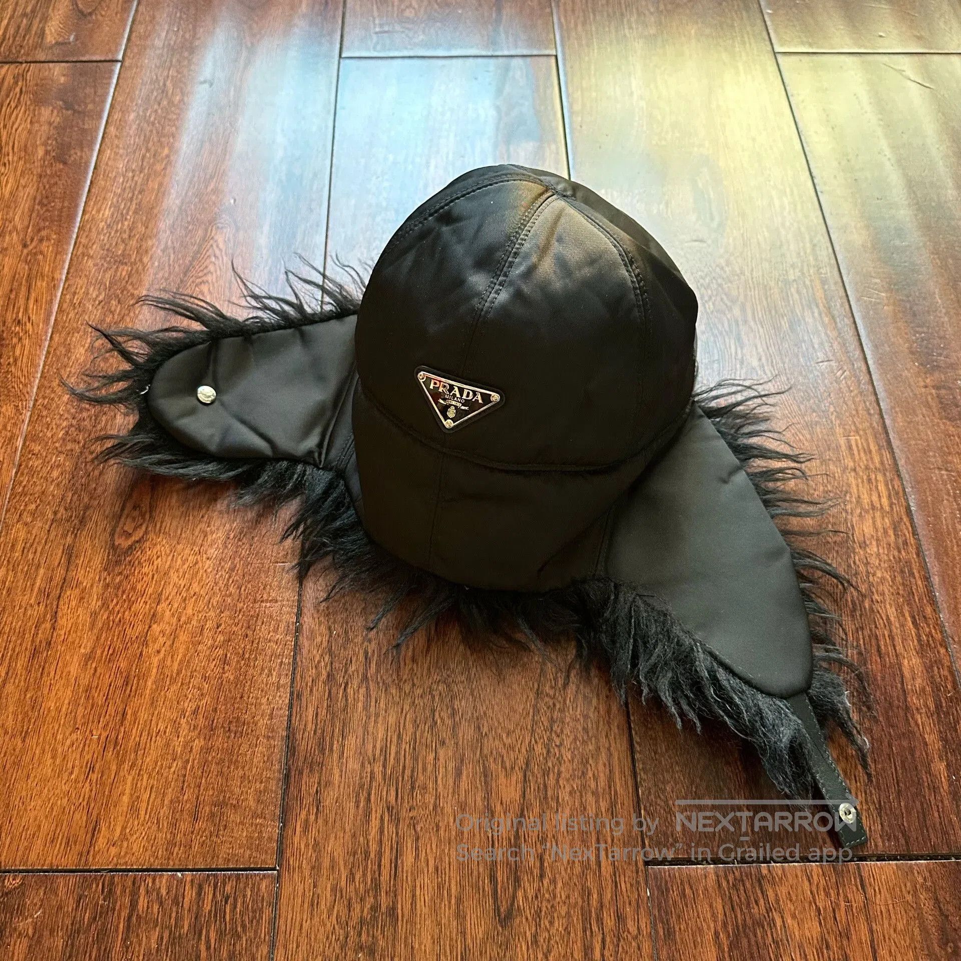 Prada Prada Black Nylon Mohair Hat. Size ONE SIZE - 1 Thumbnail