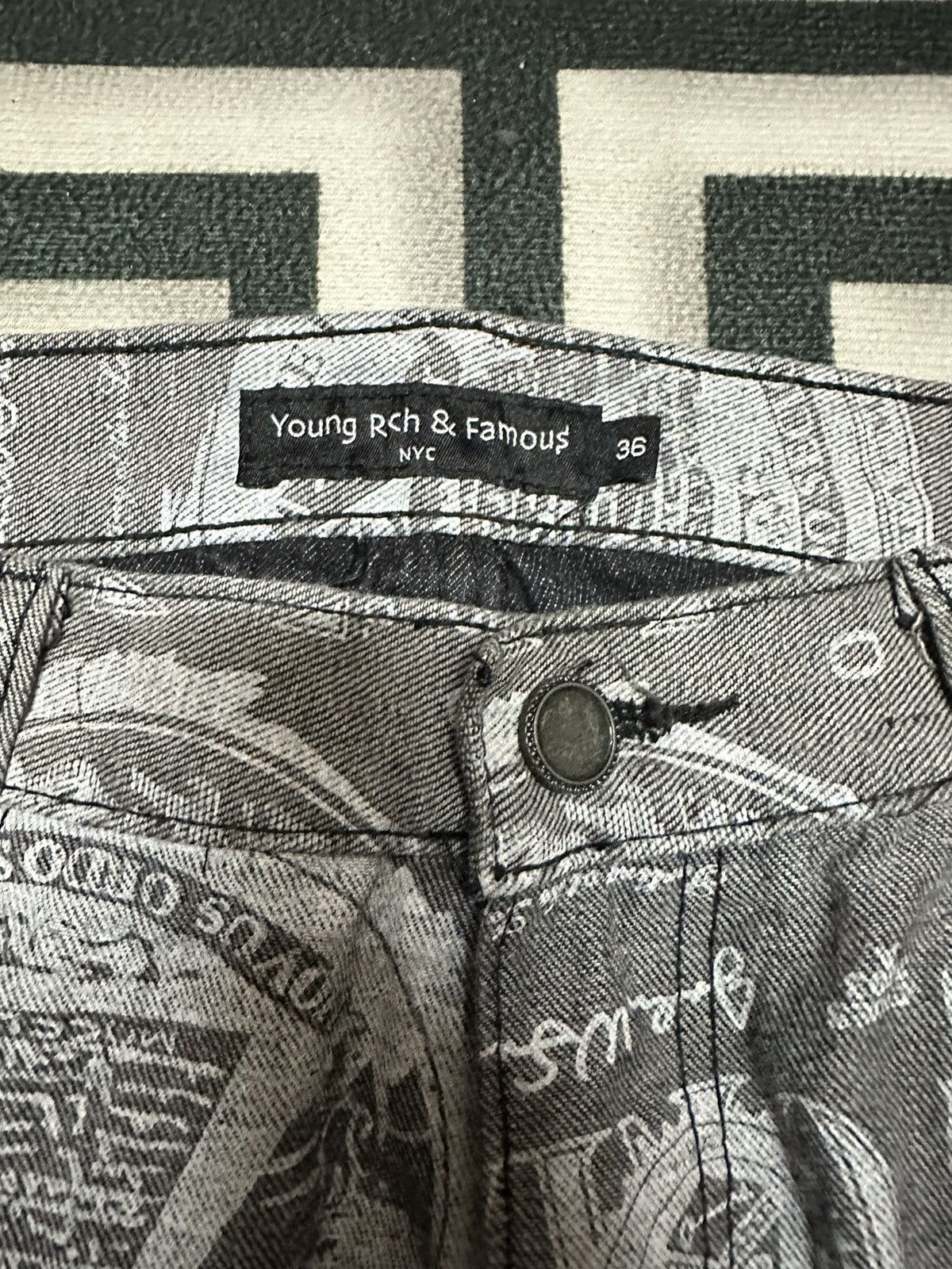 Japanese Brand Young Rich & Famous overprint pants Size US 35 - 3 Thumbnail