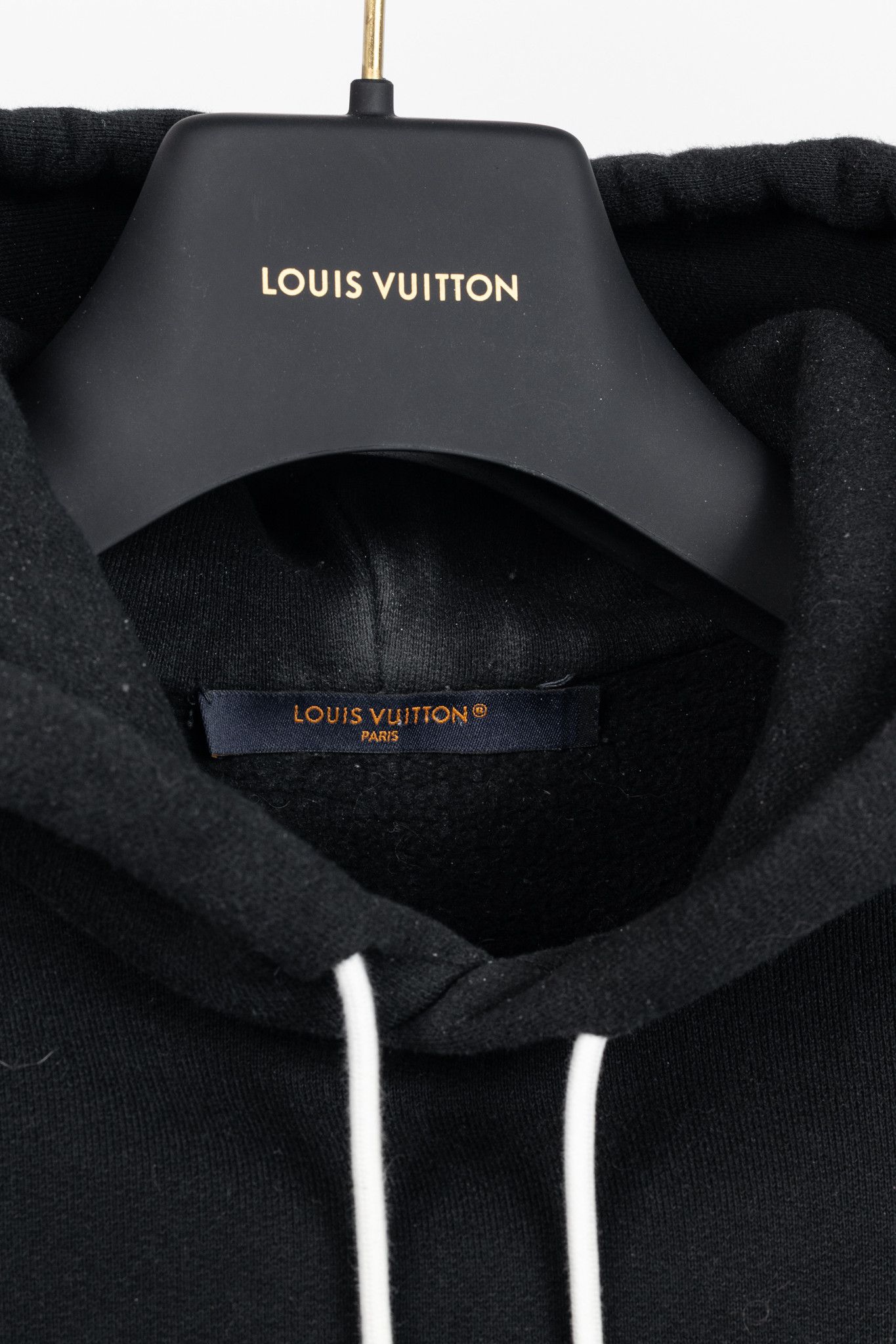 Louis Vuitton Louis Vuitton Black Embroidered Signature Cotton Hoodie Size US M / EU 48-50 / 2 - 3 Thumbnail
