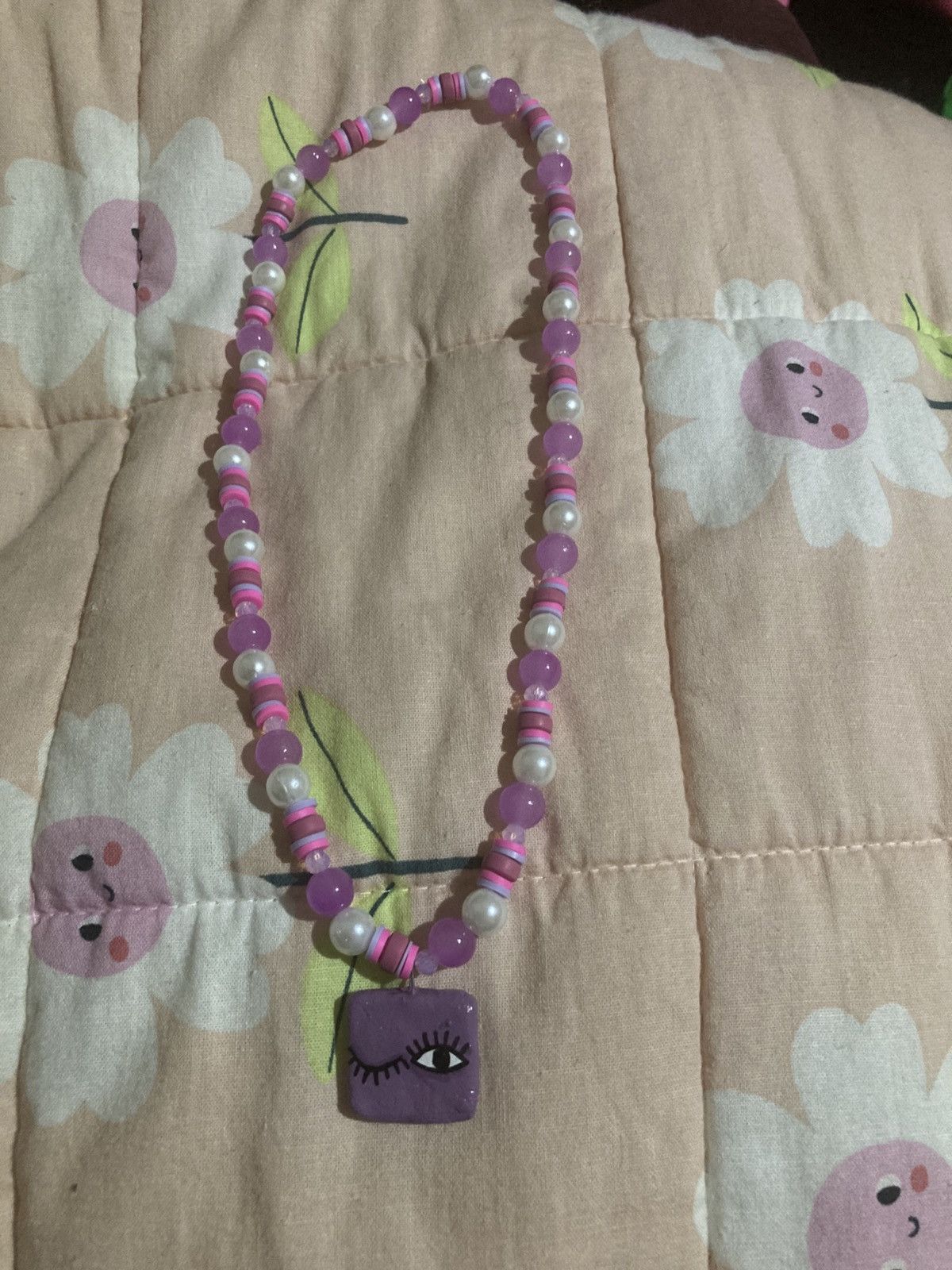Other Winking eye pendant beaded necklace Size ONE SIZE - 1 Thumbnail