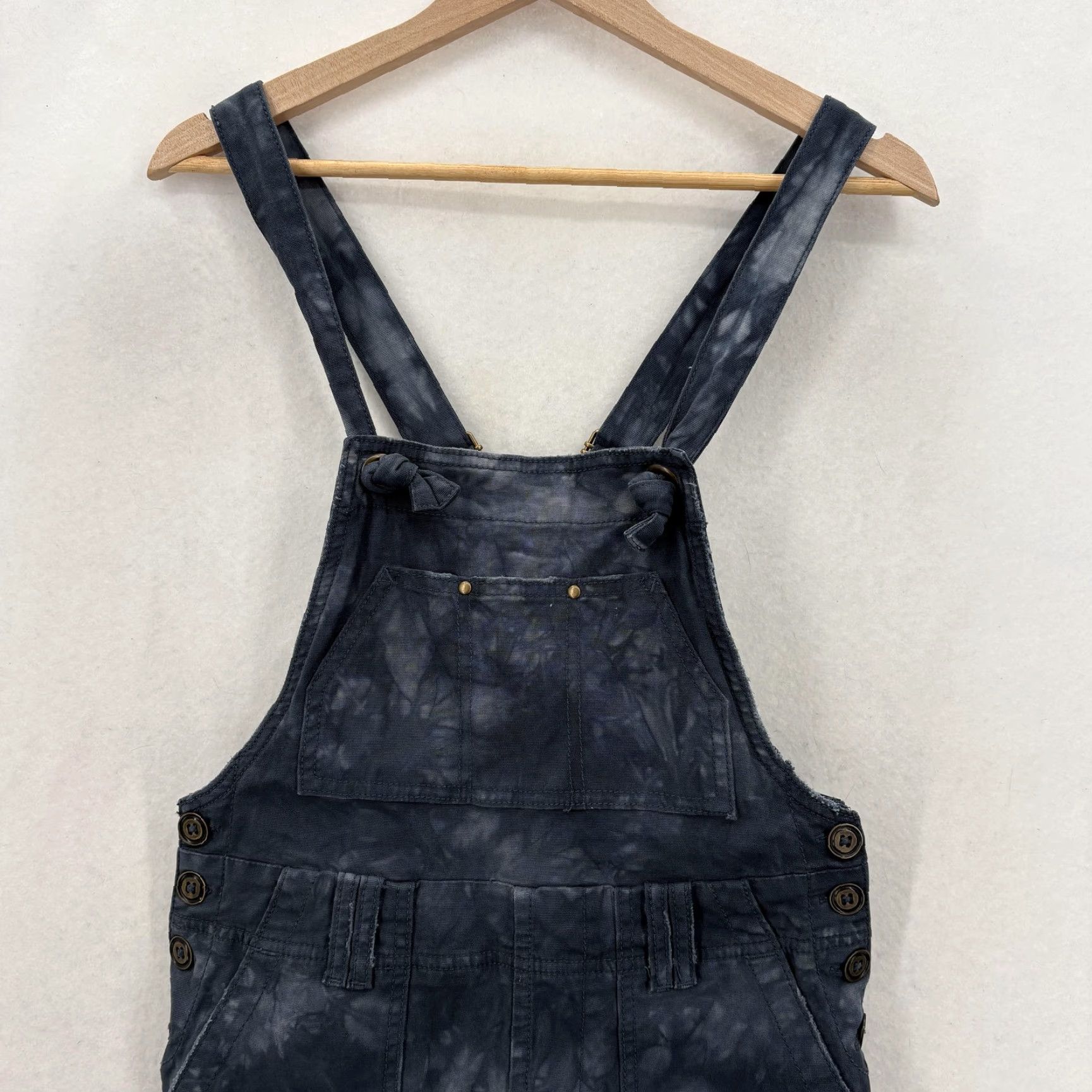 Anthropologie Anthropologie The Wanderer Overalls Womens 25P Petite Gray Tie Dye Twill Boho Size 42" / US 20 - 2 Thumbnail