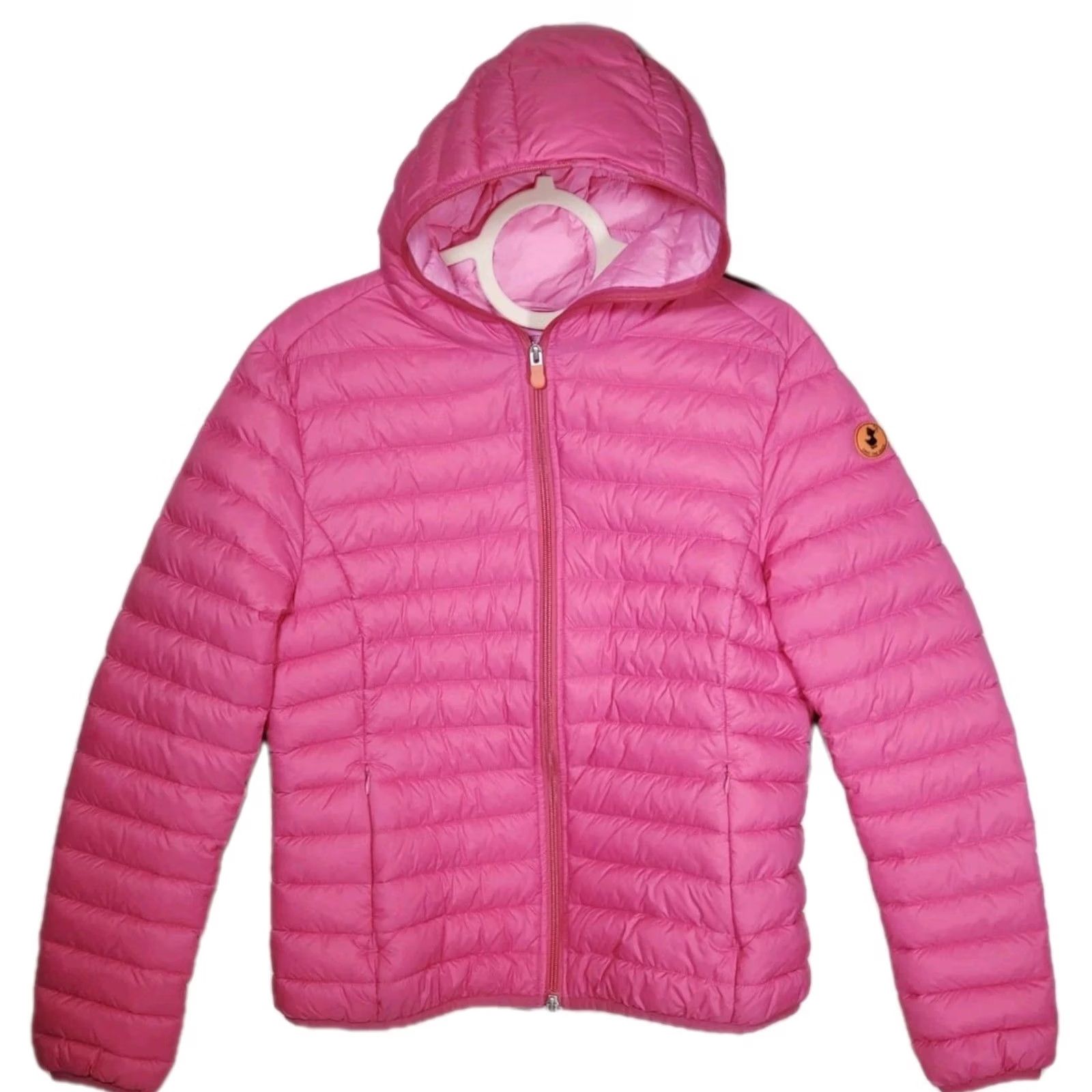 Save The Duck Save The Duck Daisy Hooded Puffer Ultra Light Jacket Rosa Pink Women's XL Hoodie Jacket Pink Size XL / US 12-14 / IT 48-50 - 2 Thumbnail
