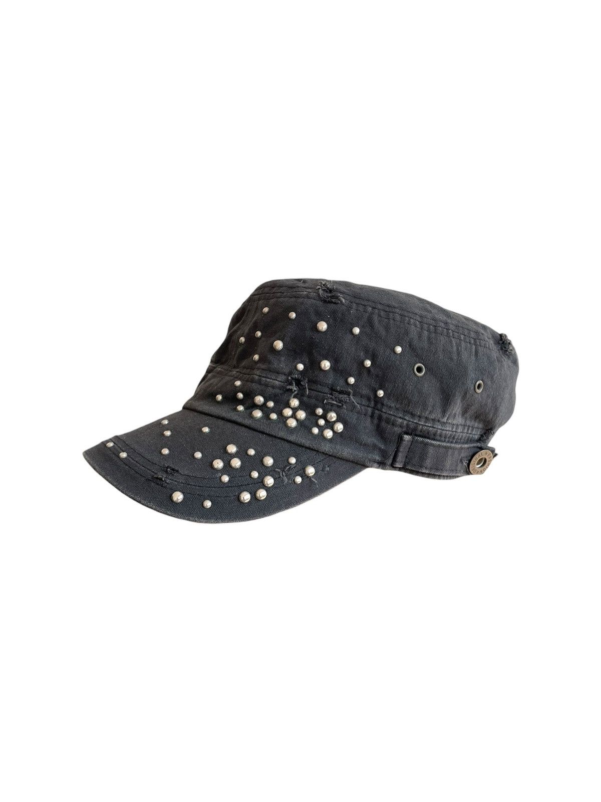 Vintage 2000s Archival Studded Cadet Hat Vkei Goth Size ONE SIZE - 4 Thumbnail