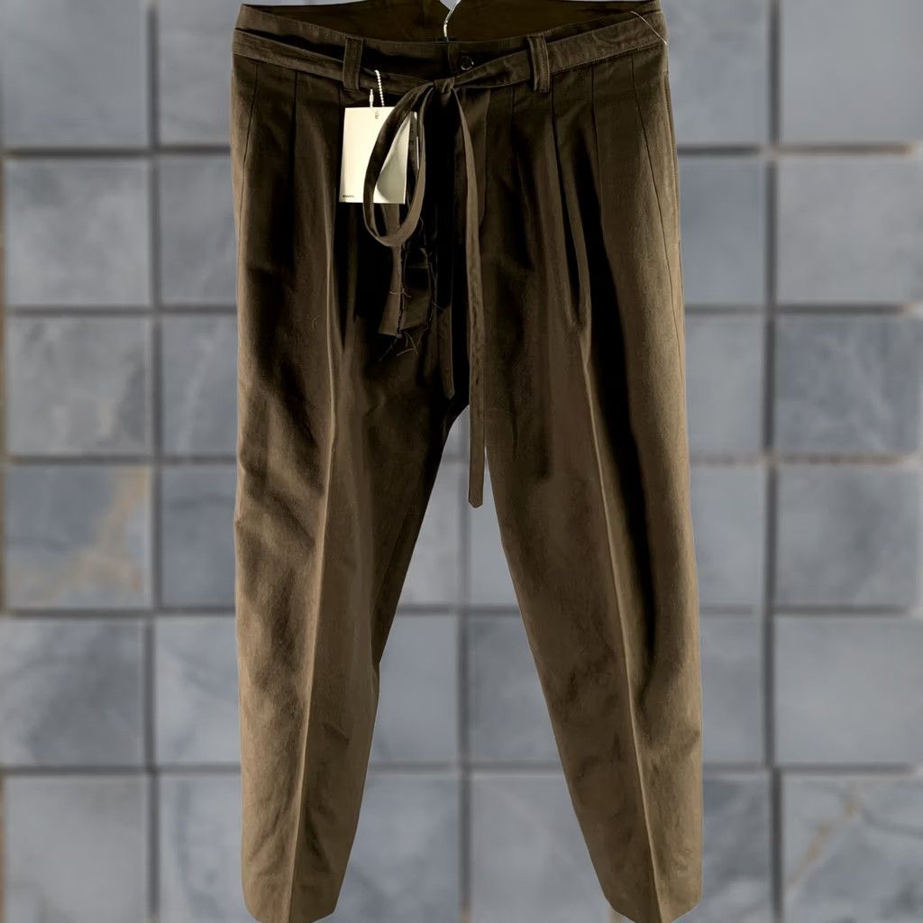 Visvim VISVIM Size L Brown Olive Wool Blend Pleated Belted Pants Mens Size US 33 - 1 Thumbnail