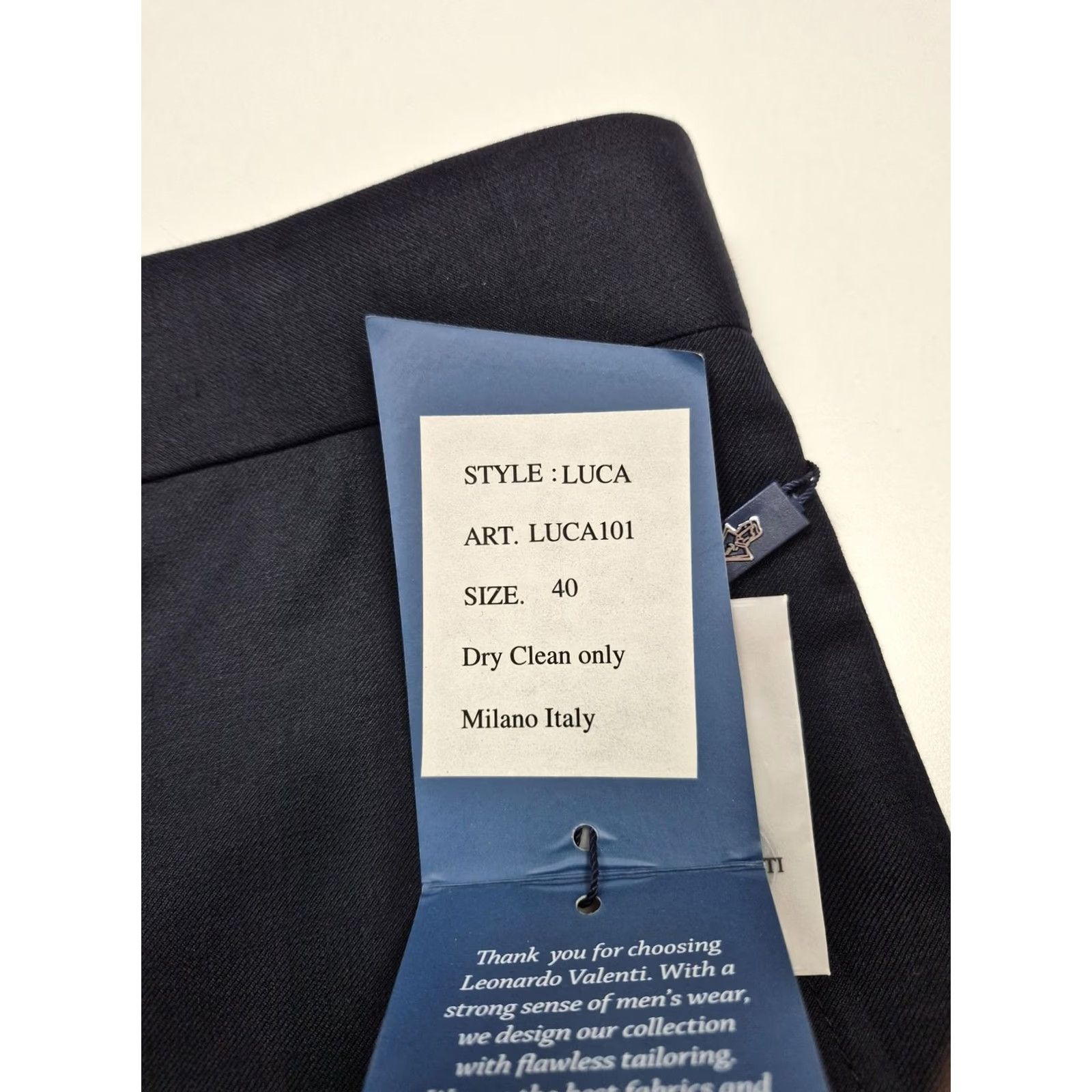 Valentino Leonardo Valenti Blue Wool Suit Pants 40x36 Mens Regular Unhemmed NWT Flat Front 2 Piece Formal Wedding Dress Pants Wool VINTAGE: No Size 40R - 4 Thumbnail