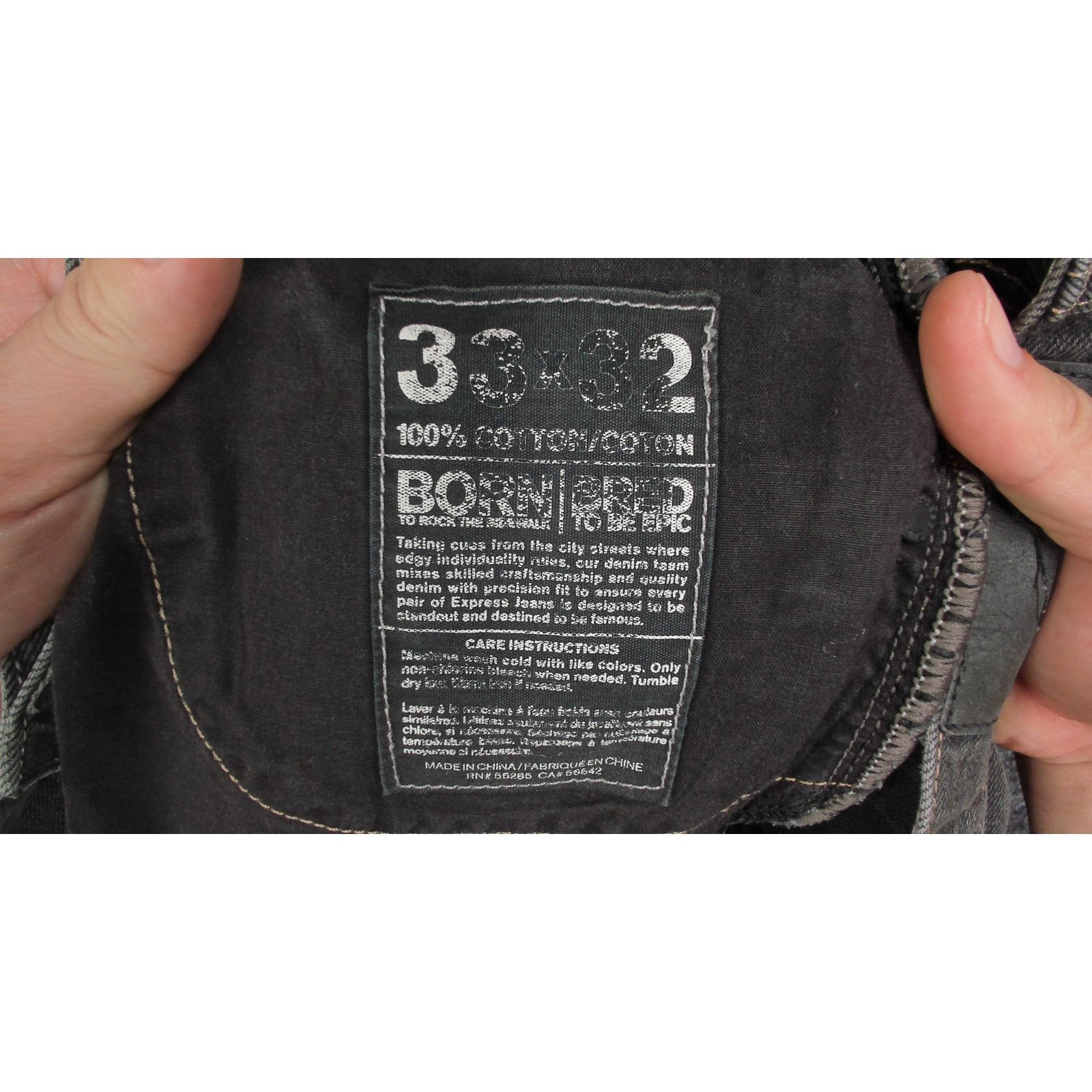 Express Express Faded Black Wash Distressed Denim Jeans 36x30 Size US 36 / EU 52 - 8 Thumbnail