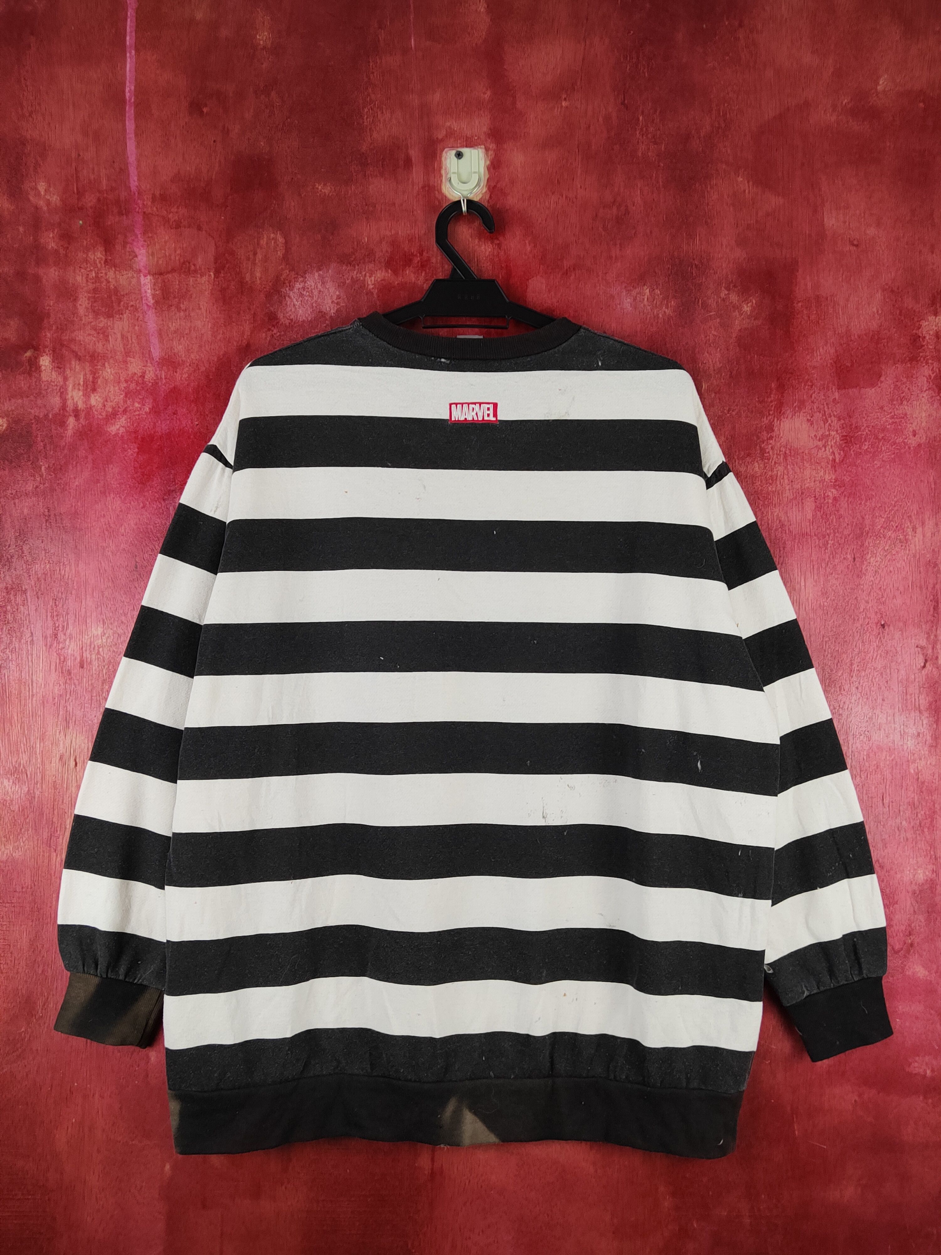 Marvel Comics × Vintage Marvel sandman White Black Stripe prison Sweatshirts #S2115 Size US M / EU 48-50 / 2 - 8 Thumbnail