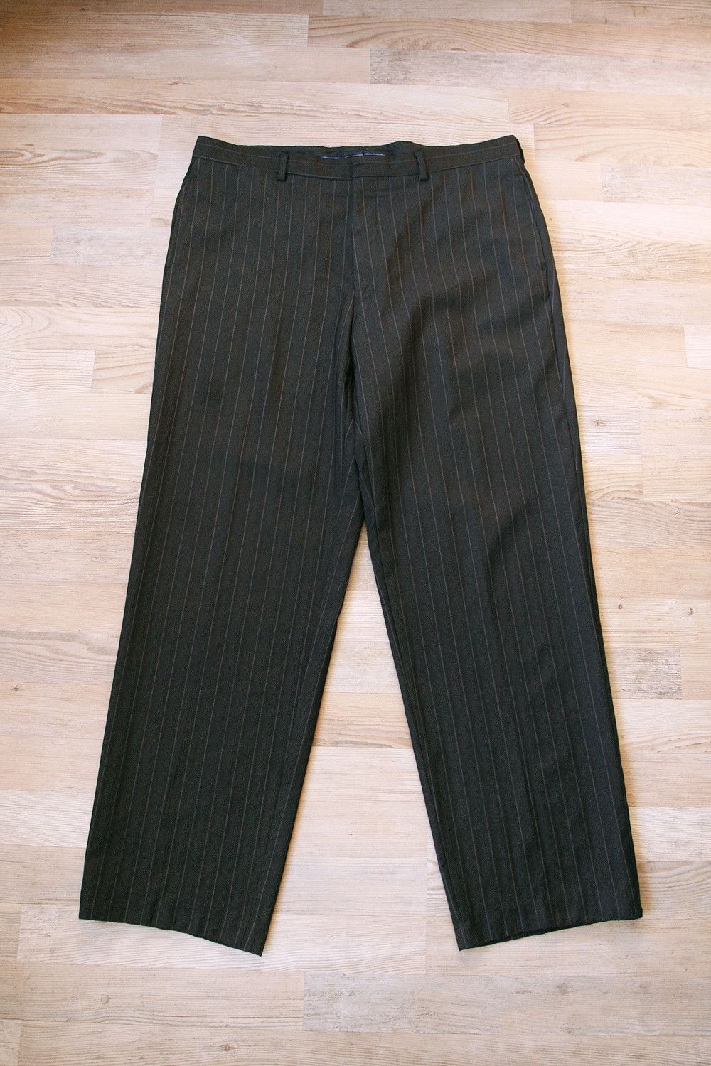 Kenzo Vintage KENZO Homme Wool Wide Leg Pants Black Striped Size US 36 / EU 52 - 1 Thumbnail