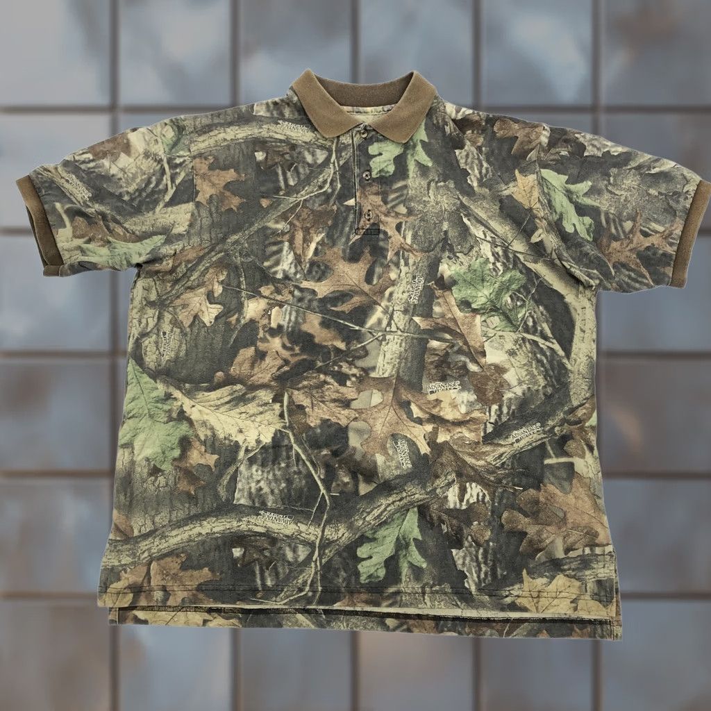 Vintage Duxbak Polo Shirt Men XL Camouflage Short Sleeve Button Collar Knit Cotton Blend Breathable Advantage Timber Hunting Outdoor Casual Camouflage Pattern Size US XL / EU 56 / 4 - 1 Thumbnail