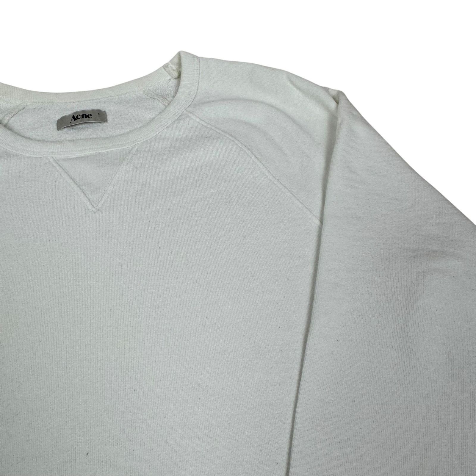 Acne Studios Acne Studios Mens White Cotton Crew Neck Pullover Sweatshirt Size US S / EU 44-46 / 1 - 4 Thumbnail