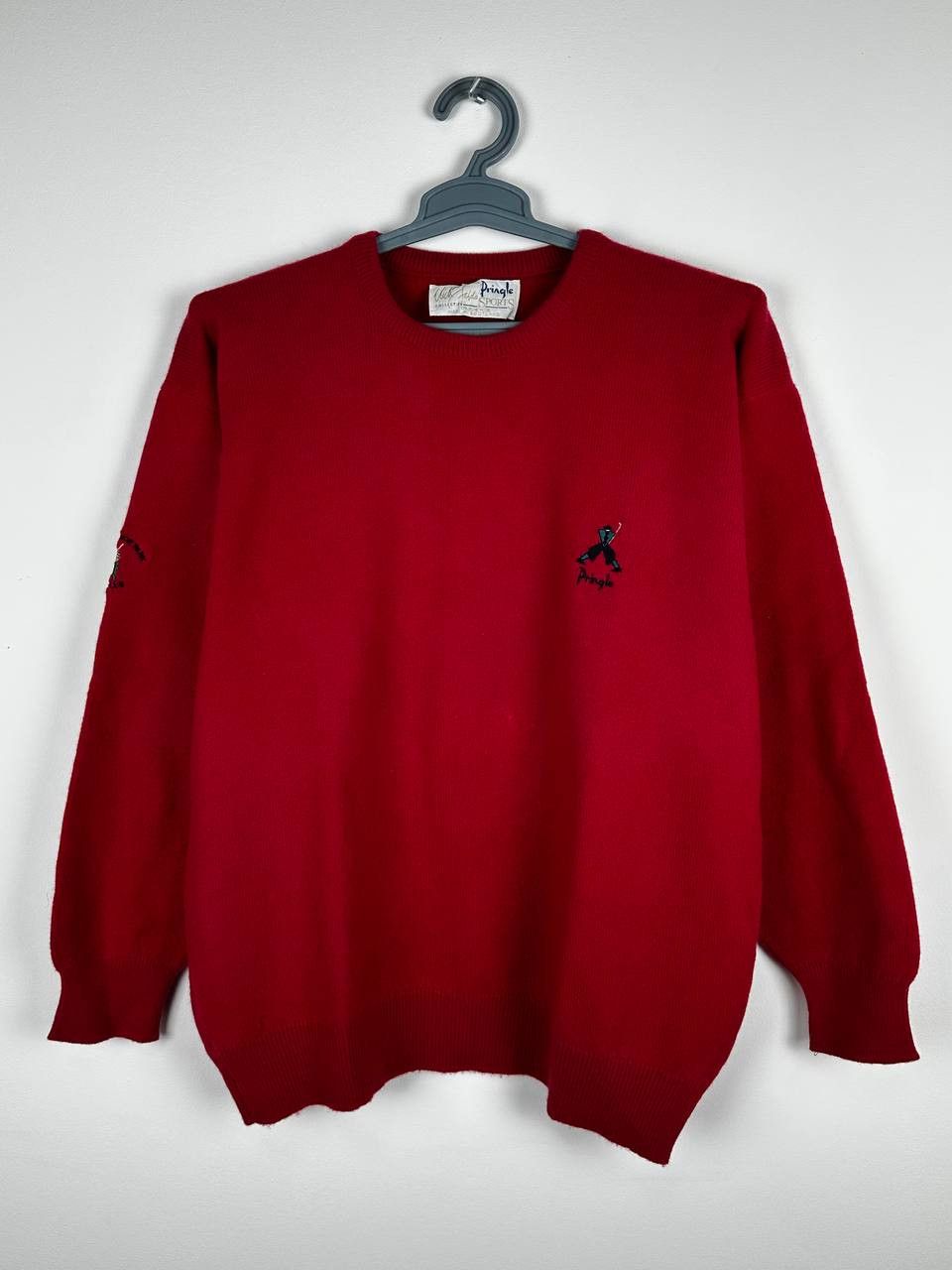 Pringle Of Scotland × Vintage Vintage Pringle of Scotland Red Jumper 80s Size US L / EU 52-54 / 3 - 1 Thumbnail