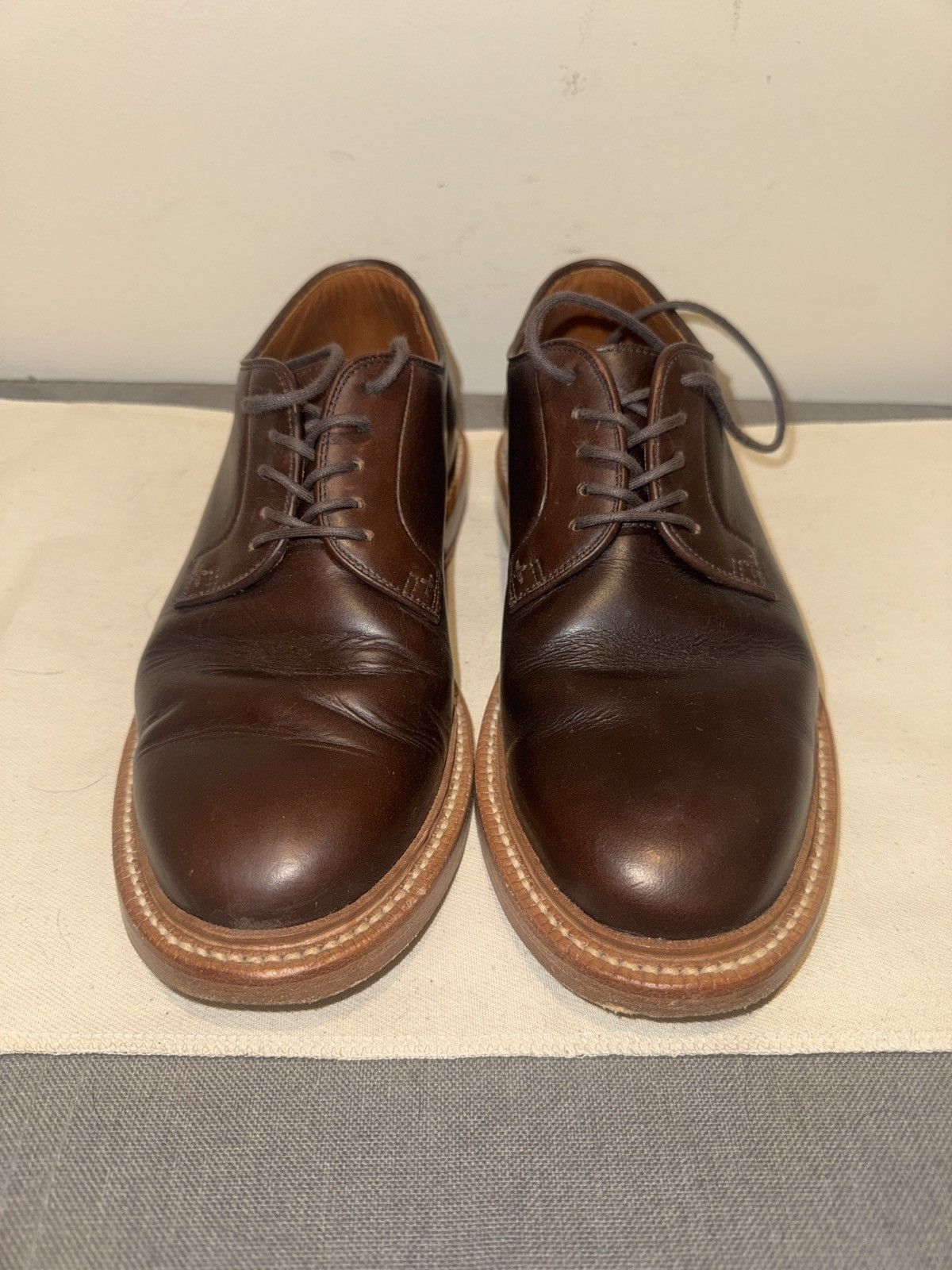 Grant Stone Grant Stone Plain Toe Blucher Horween Crimson CXL 6.5E Size US 6.5 / EU 39-40 - 2 Thumbnail