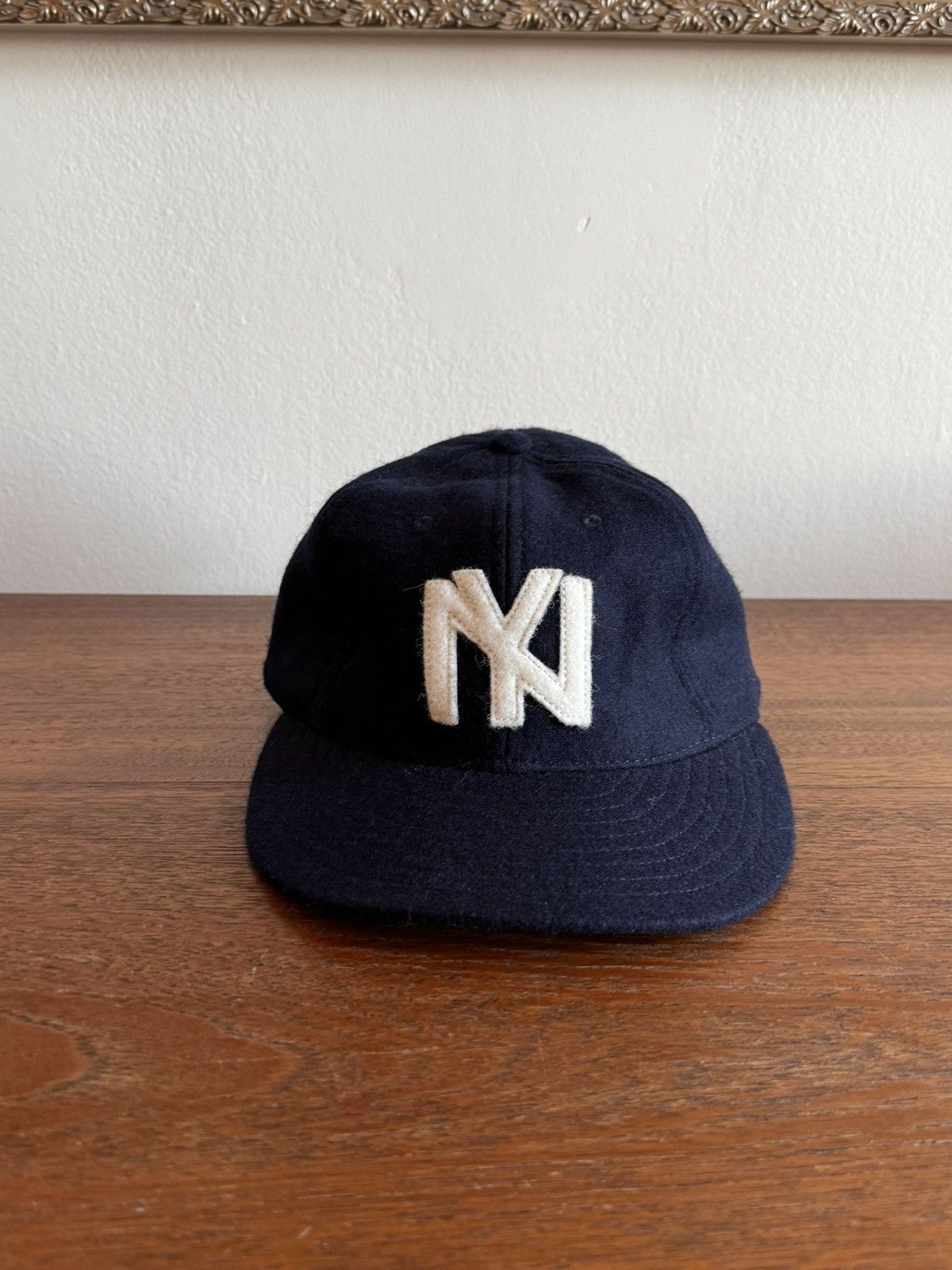 NY Black Yankees Wool Hat - Navy