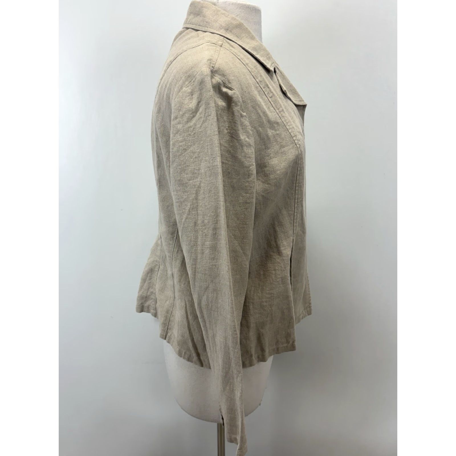 Coldwater Creek Coldwater Creek Linen Swing Blazer 14P Petite Tan Women’s Long Sleeve Button Closure Coastal New With Tags Womens Size XL / US 12-14 / IT 48-50 - 4 Thumbnail