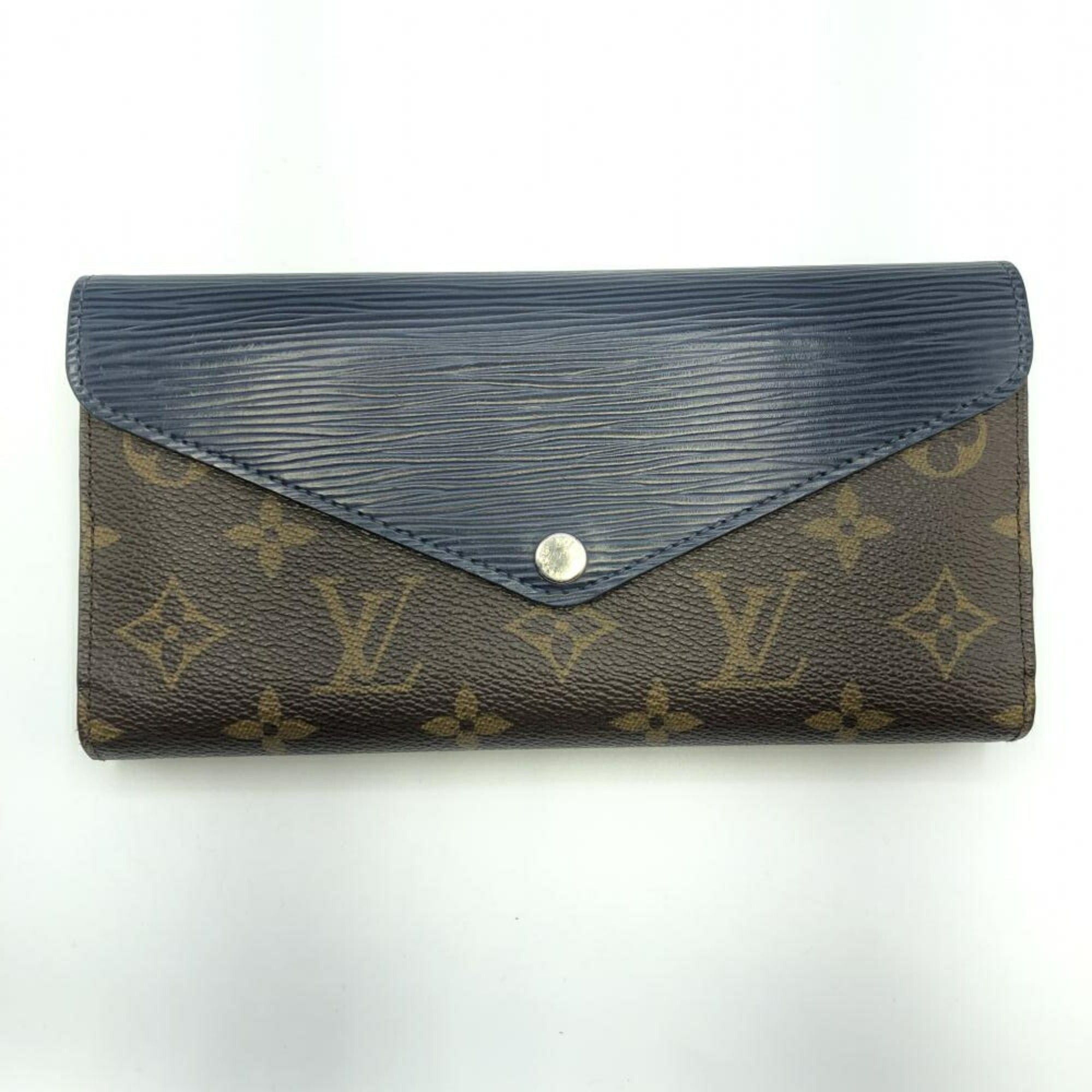 image of Louis Vuitton Monogram Portefeuille Marie Roulon M60501 Andigo Blue in Tan, Women's