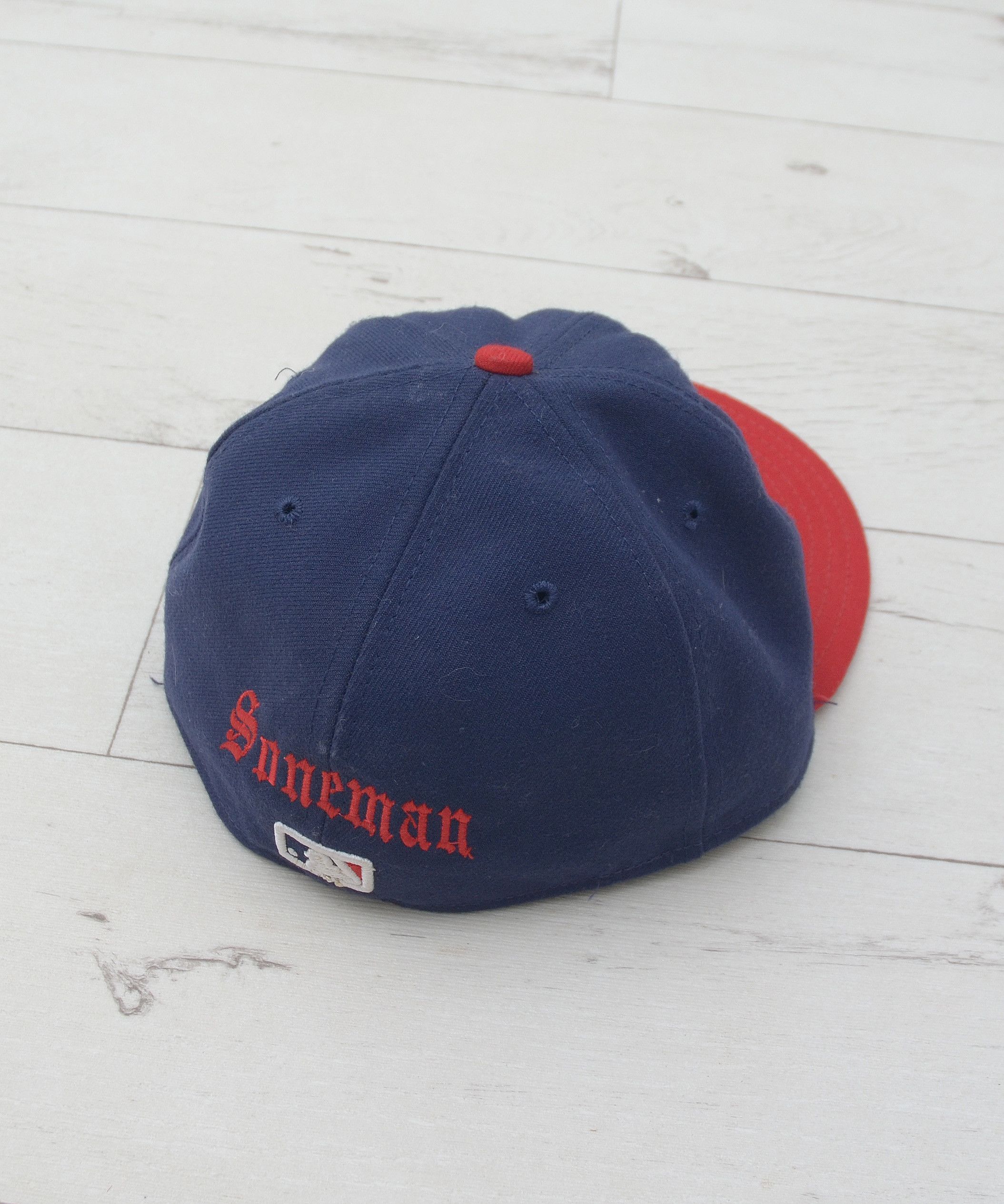 MLB × NBA × New Era SZ 7 1/8 Navy Red CLEVELAND INDIANS CHIEF WAHOO New Era Hat Size ONE SIZE - 5 Thumbnail